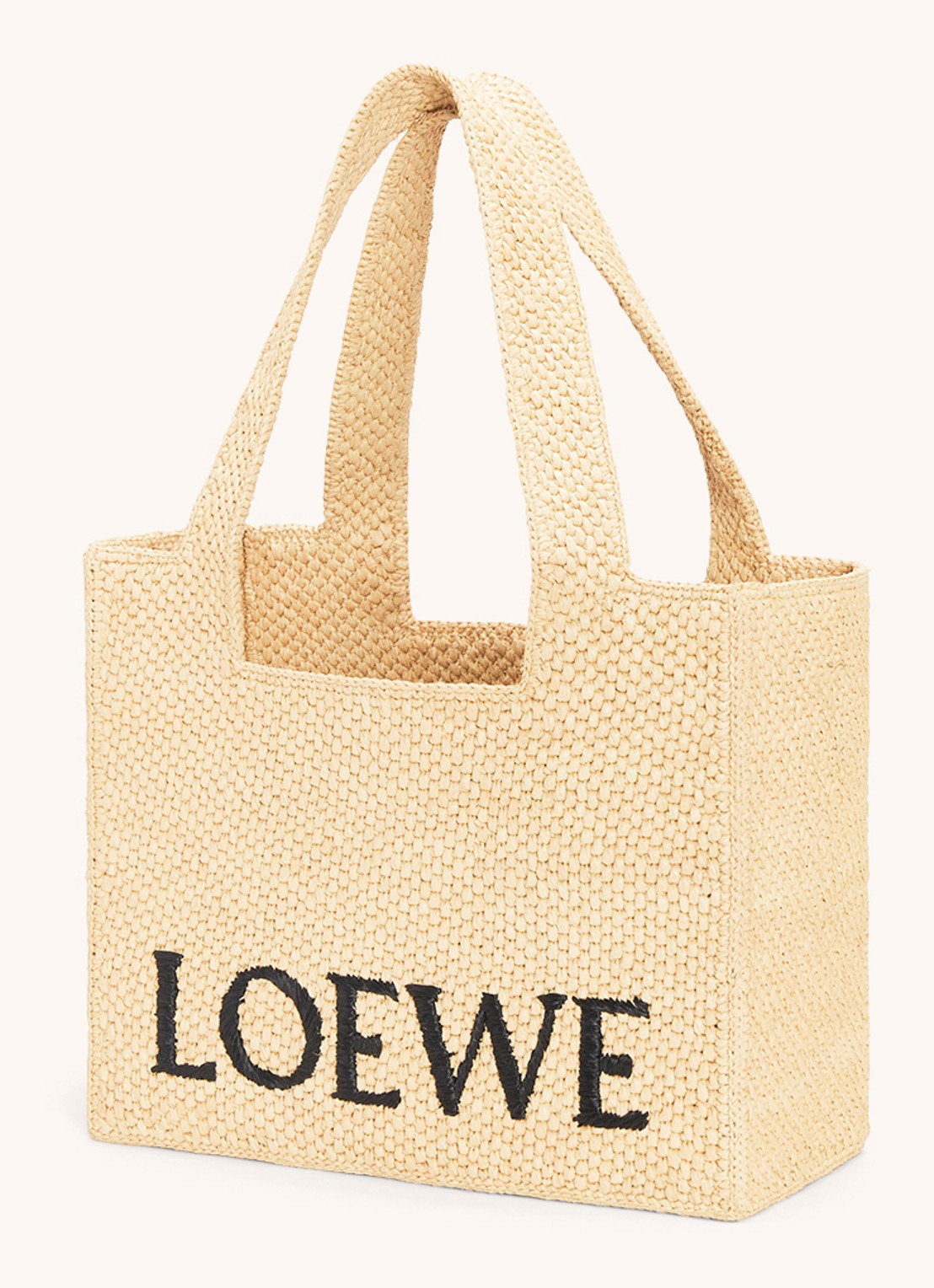 LOEWE Font Medium shopper van raffia met afneembare schouderriem - achterkant 8 beige