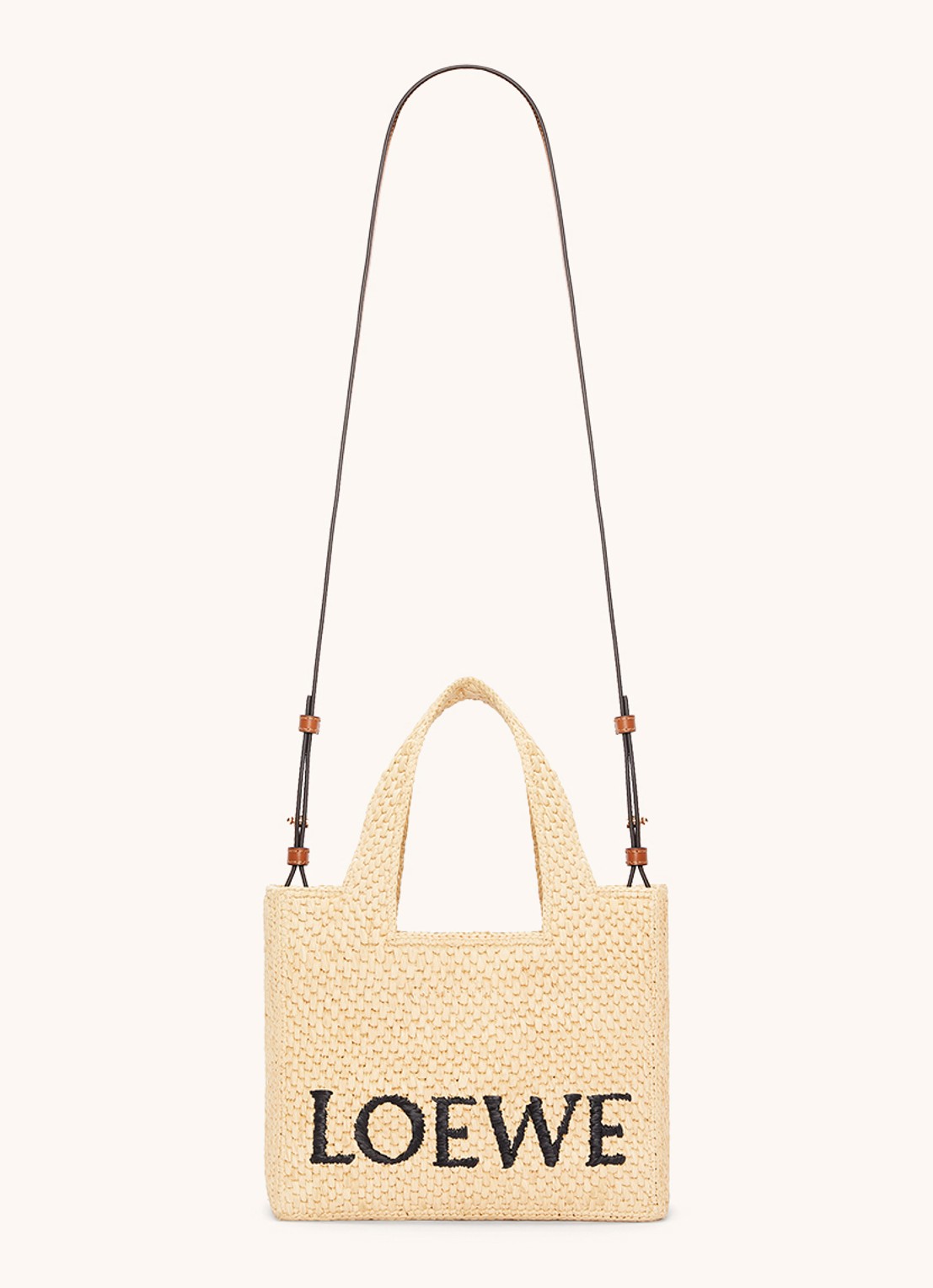LOEWE Font Small shopper van raffia - detail 6 beige