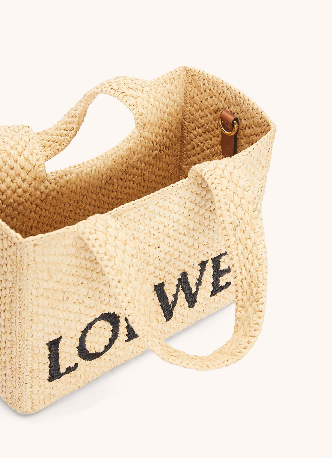 LOEWE Font Small shopper van raffia - detail 7 beige