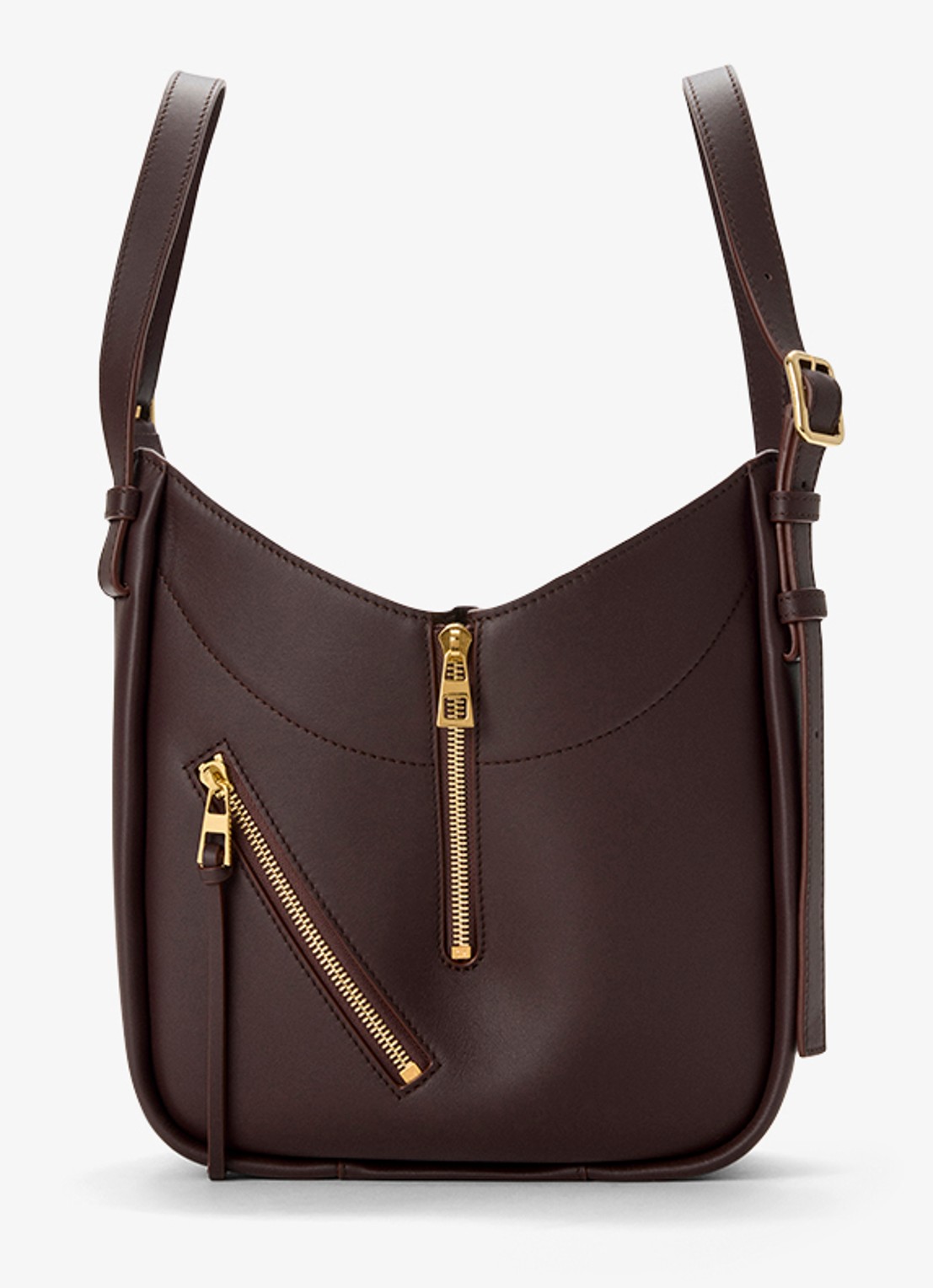 LOEWE Hammock Flip handtas van kalfsleer - detail donkerbruin