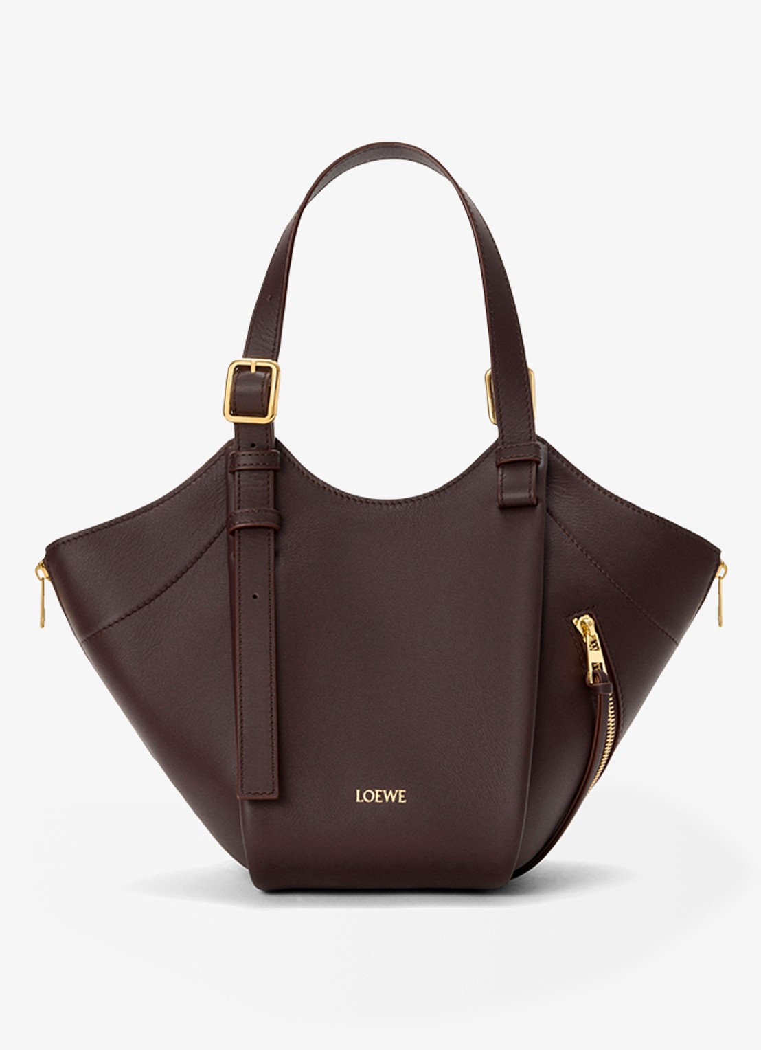 LOEWE Hammock Flip handtas van kalfsleer - voorkant 6 donkerbruin