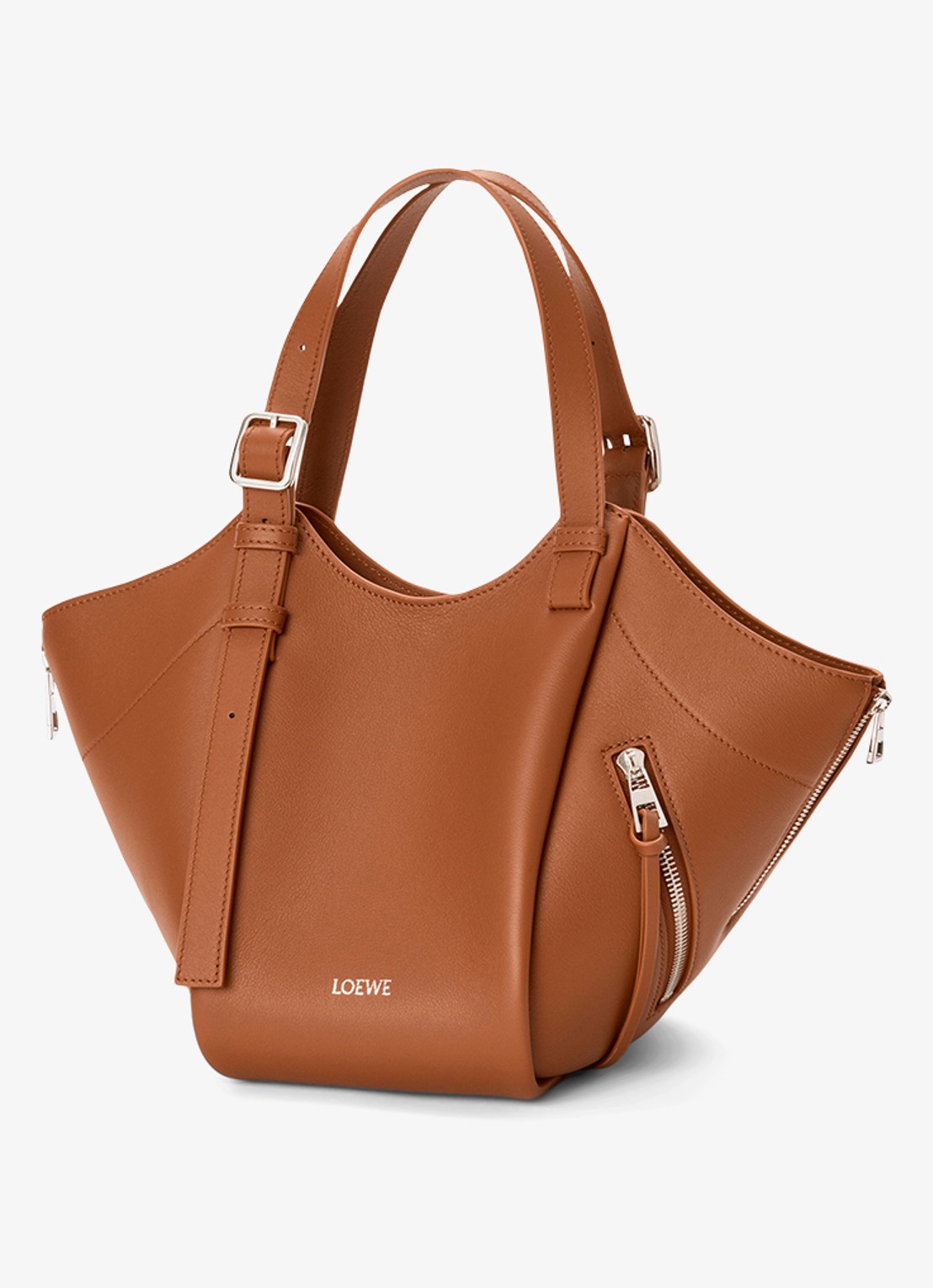 LOEWE Hammock Flip handtas van kalfsleer - voorkant 7 bruin