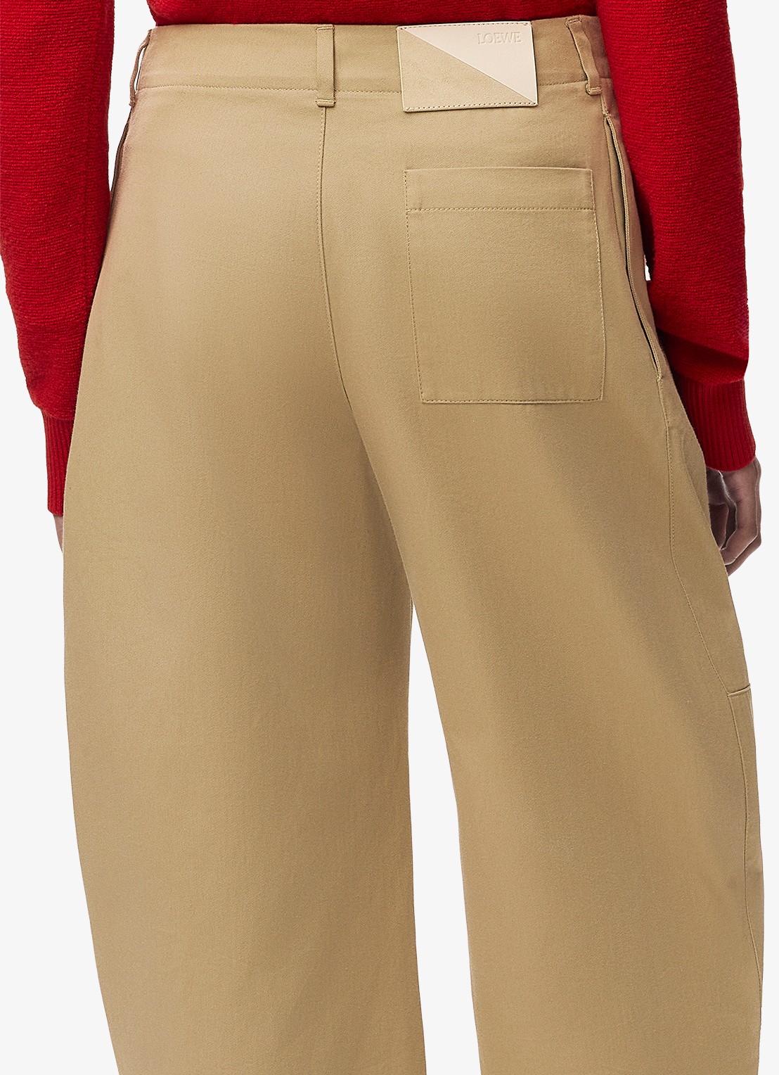LOEWE High waist balloon fit cropped pantalon met steekzakken - detail 2 beige