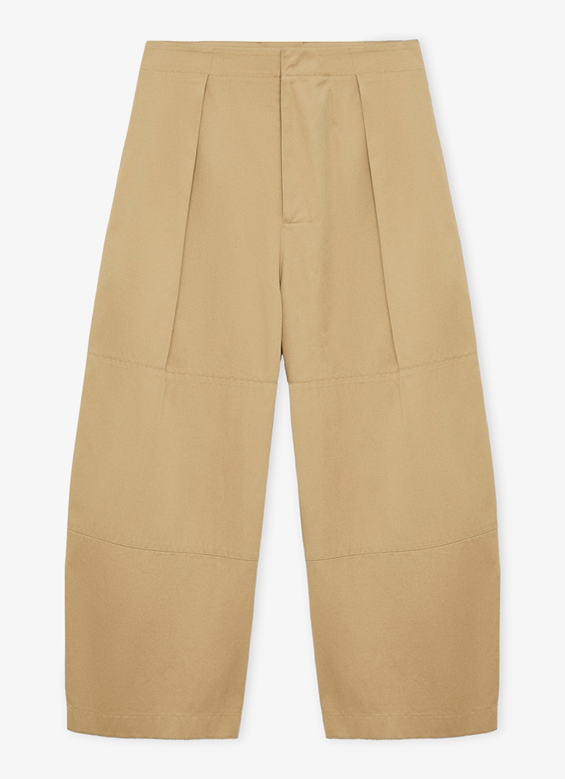 LOEWE High waist balloon fit cropped pantalon met steekzakken - voorkant 4 beige