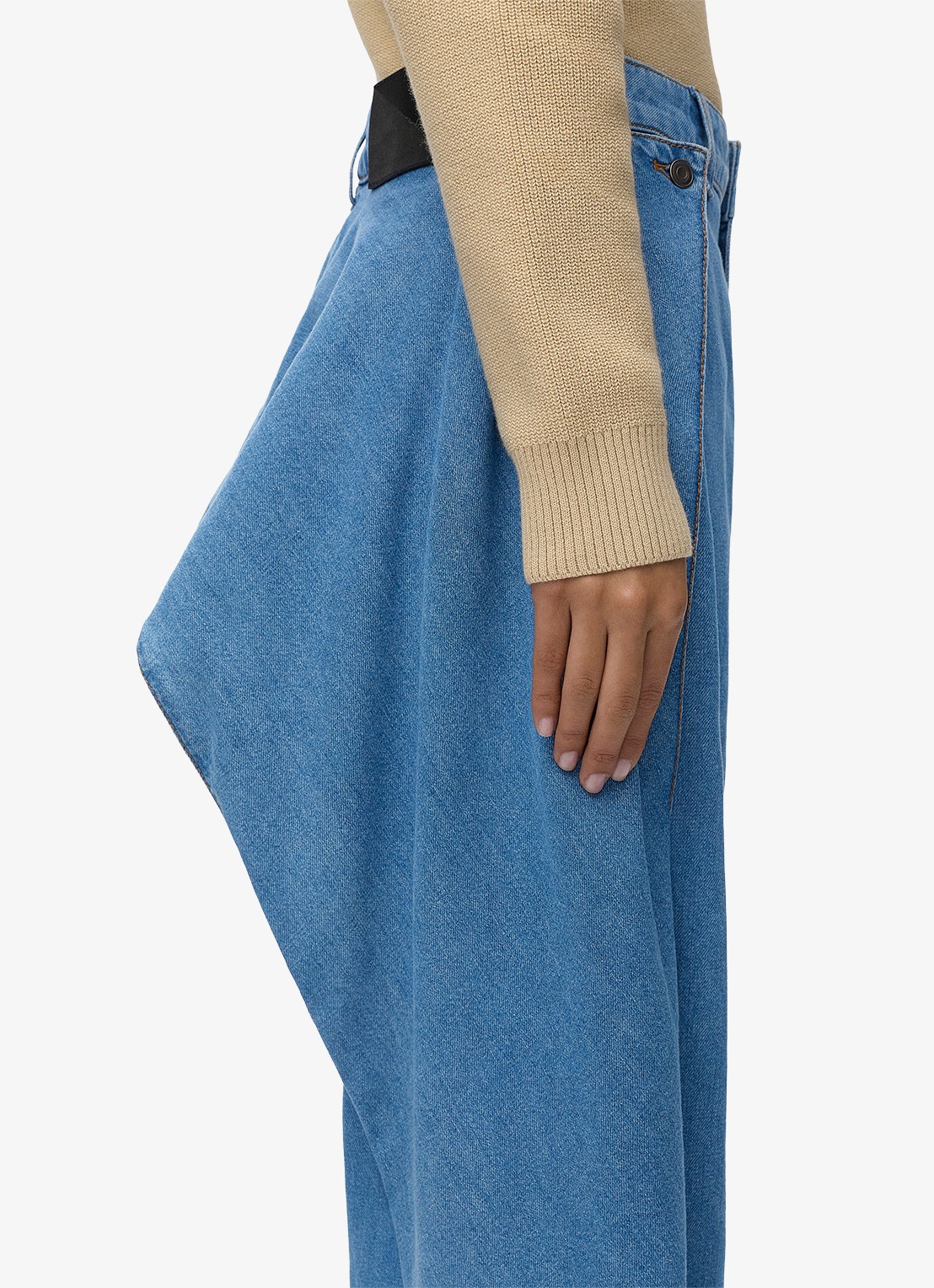 LOEWE High waist balloon fit jeans met medium wassing - detail 5 indigo