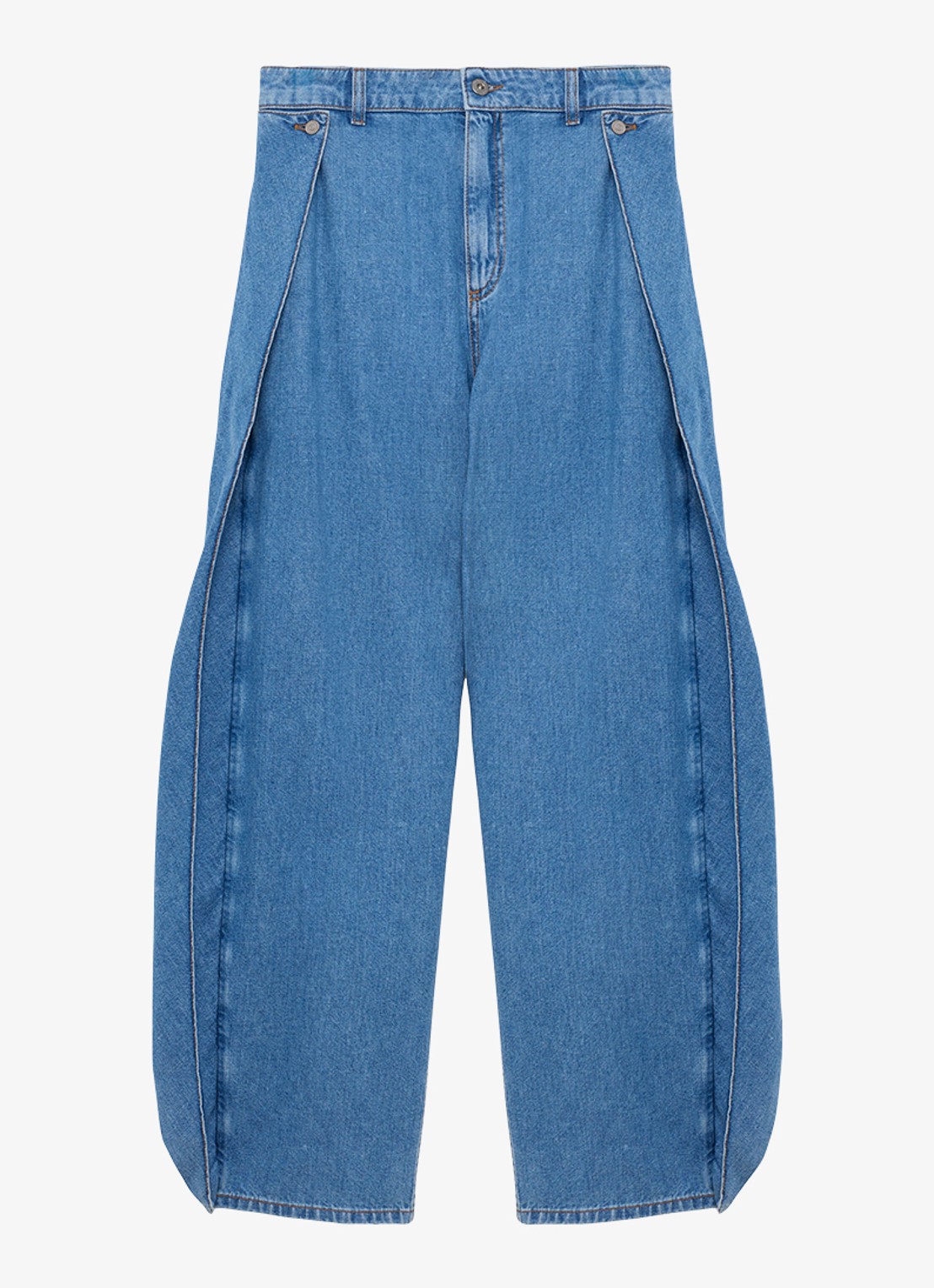 LOEWE High waist balloon fit jeans met medium wassing - voorkant 2 indigo