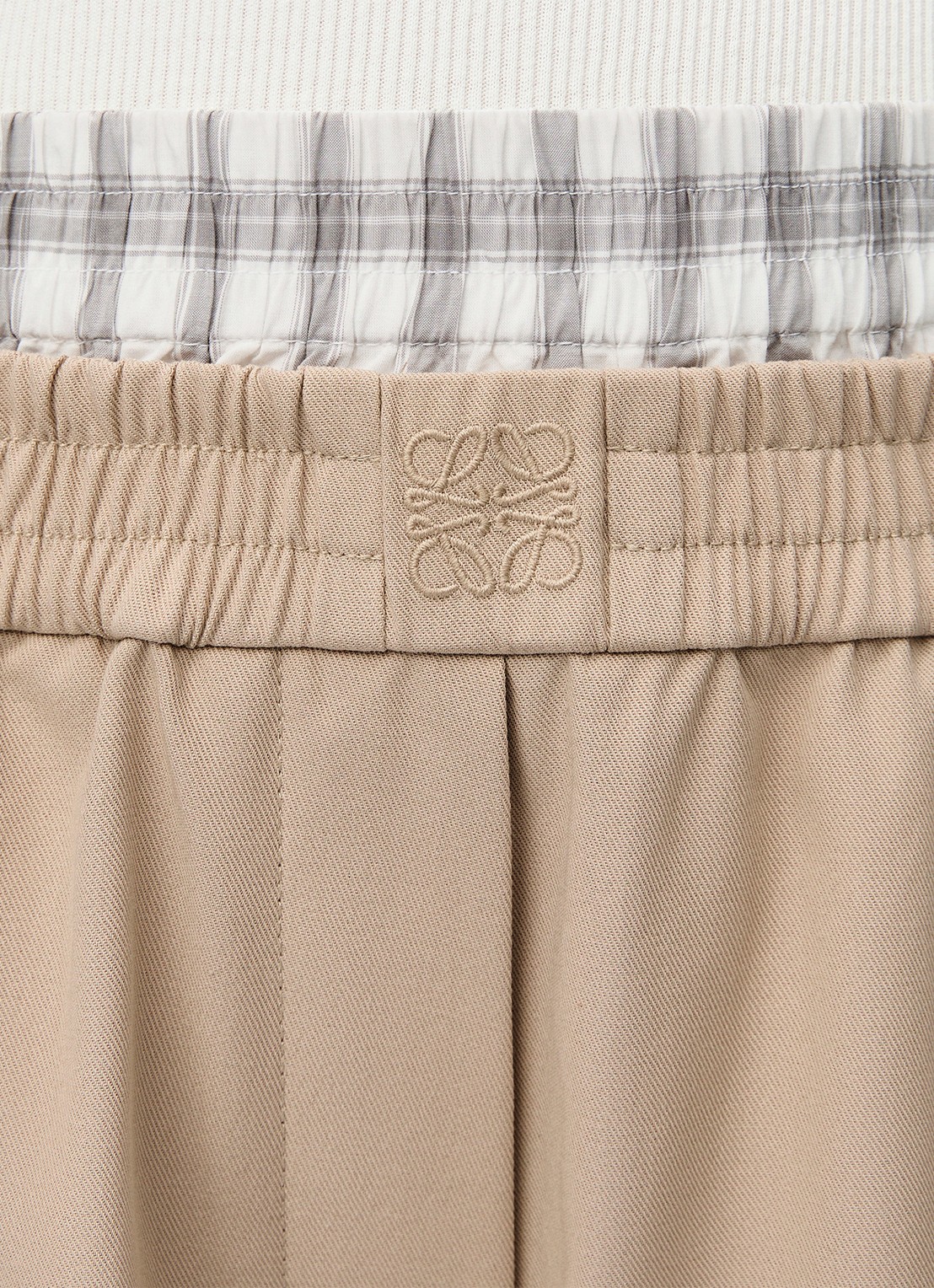 LOEWE High waist wide fit culotte met contrast - detail 2 beige