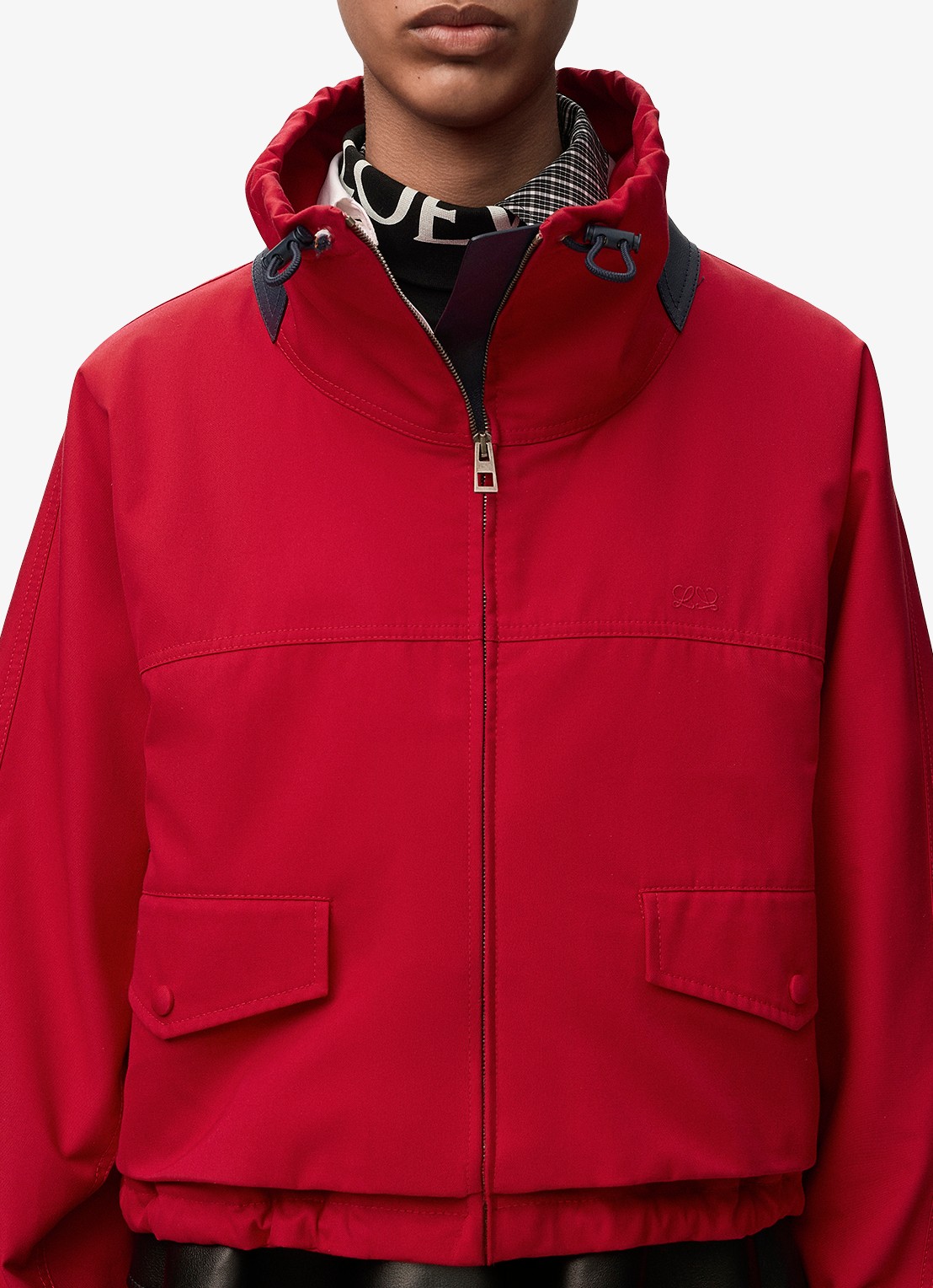 LOEWE Jack in zijdeblend met logoborduring - detail 3 rood