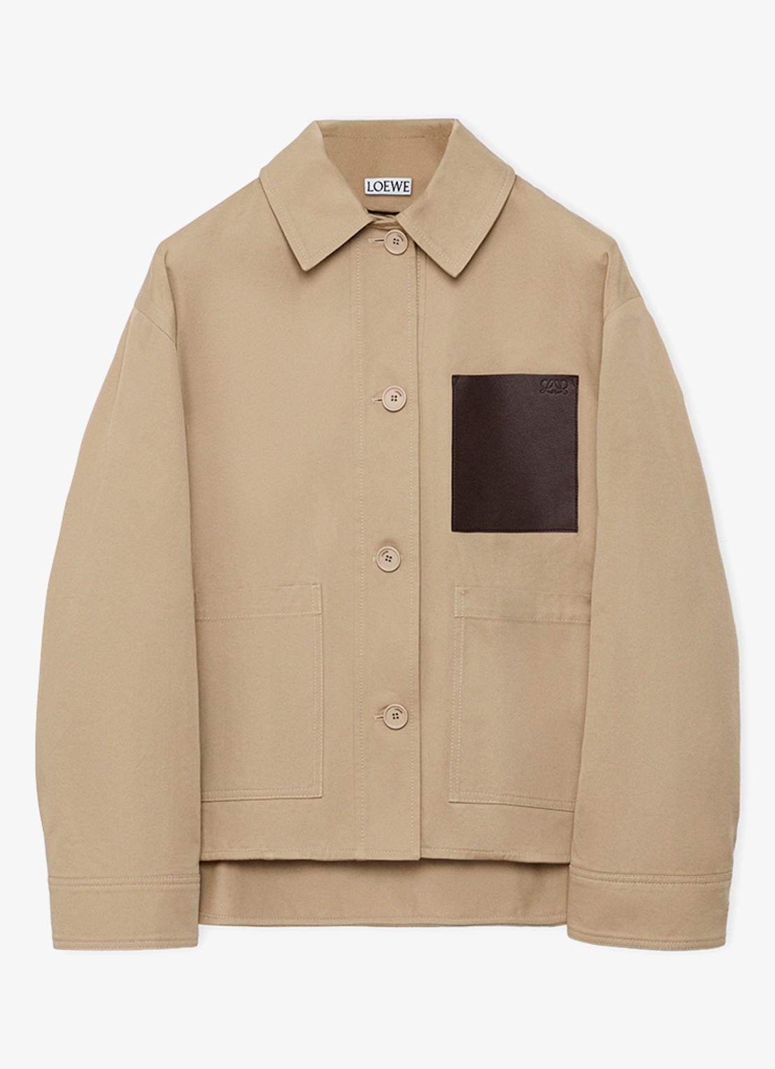 LOEWE Jack met opgestikte zakken - voorkant 6 beige
