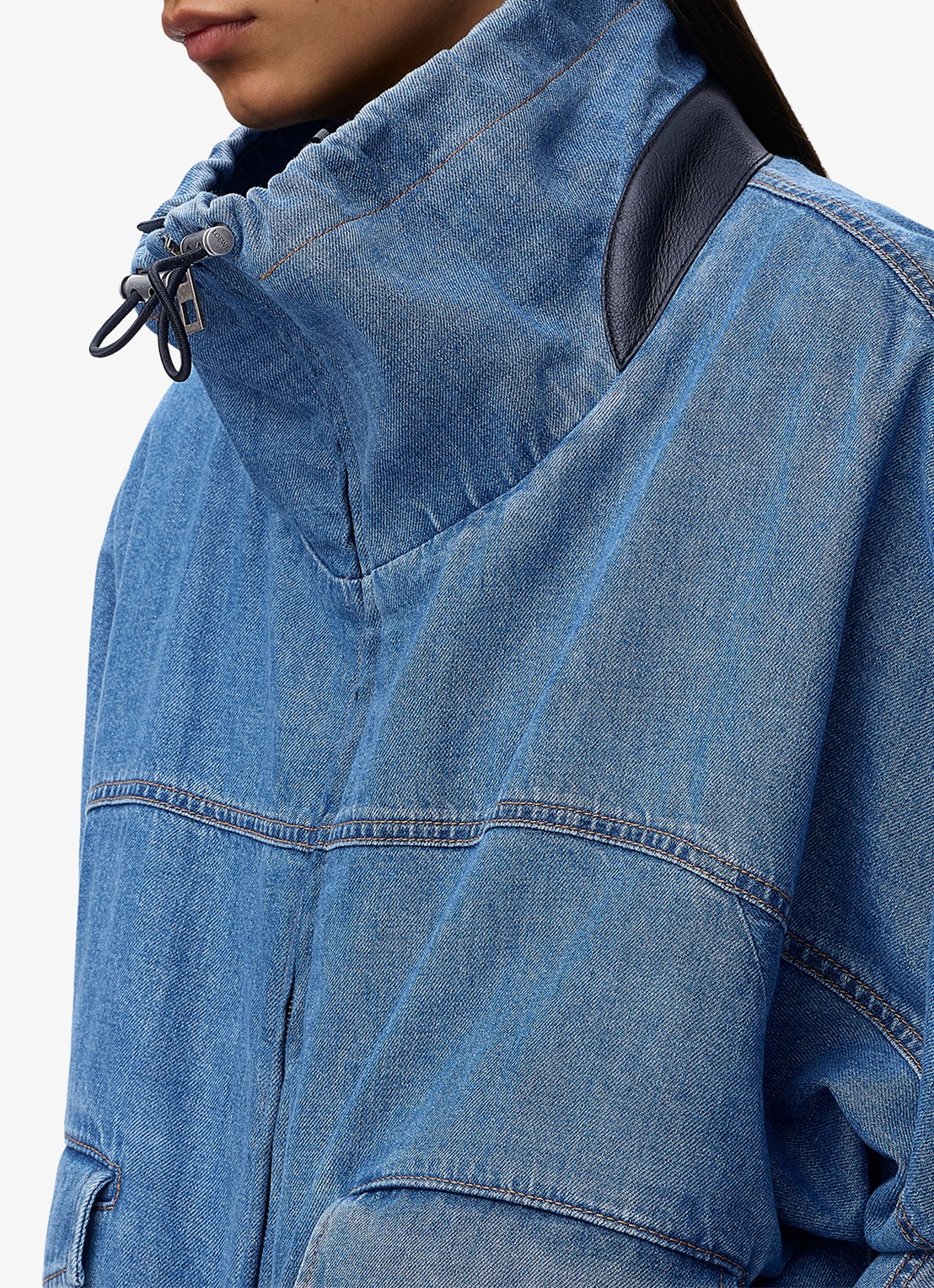 LOEWE Jack van denim met opstaande kraag - detail 2 indigo