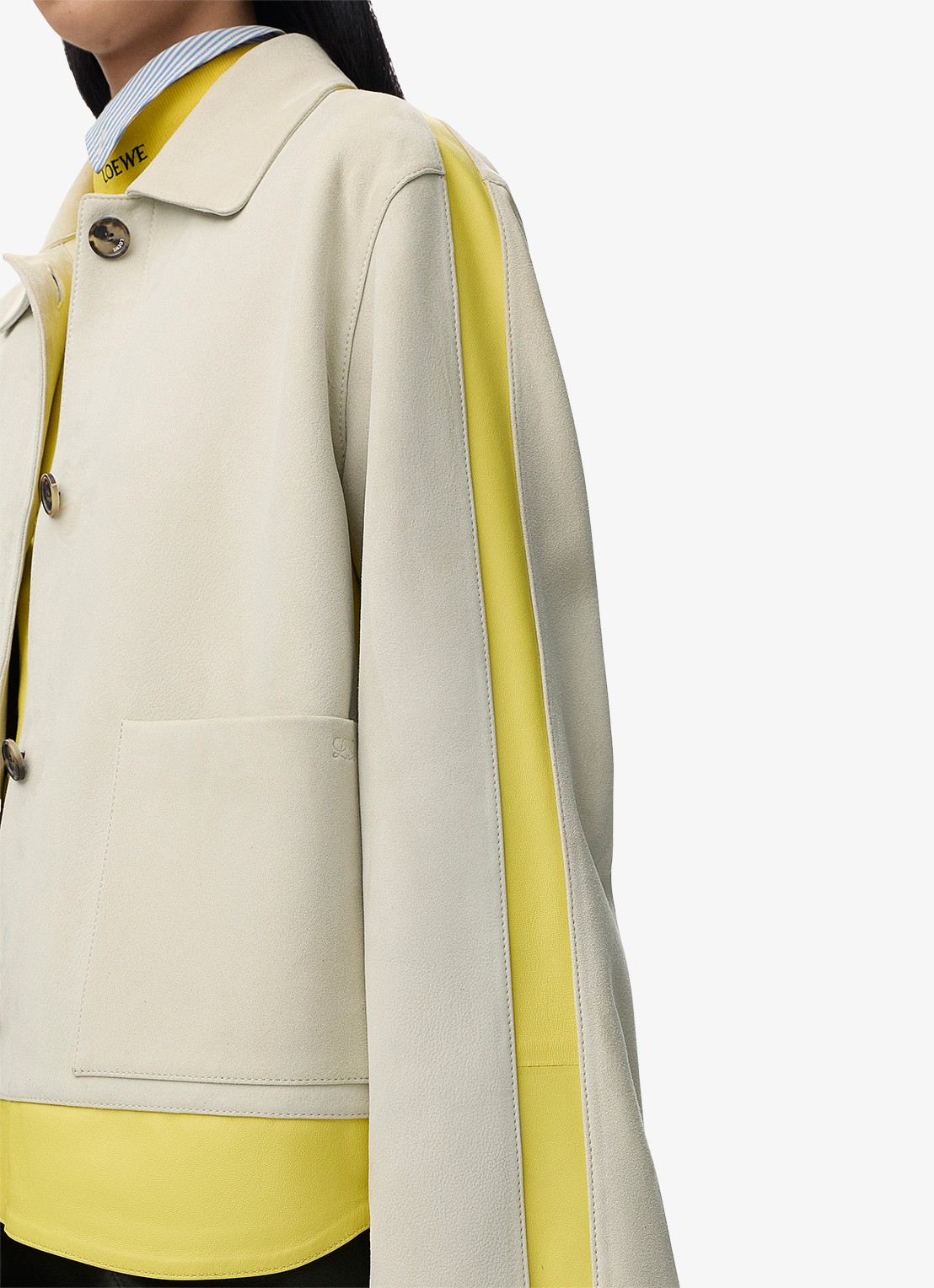 LOEWE Jack van lamsleer met opgestikte zakken - detail 3 lichtgrijs