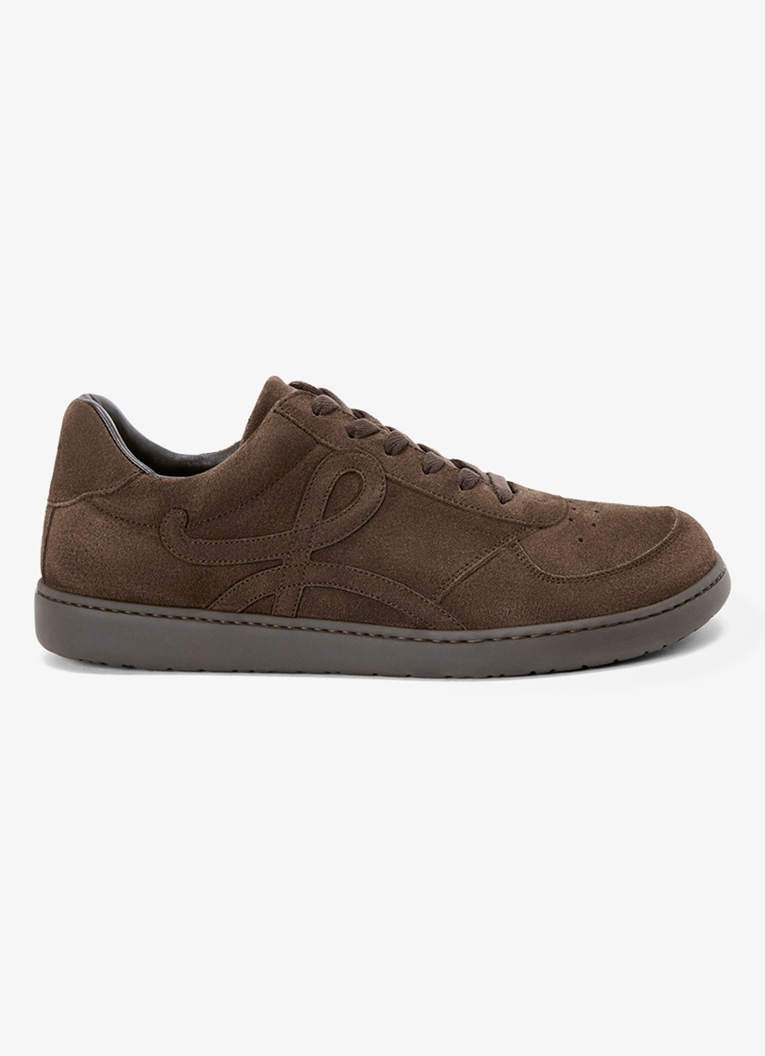 LOEWE Jambo sneaker van kalfssuède - voorkant 4 donkerbruin