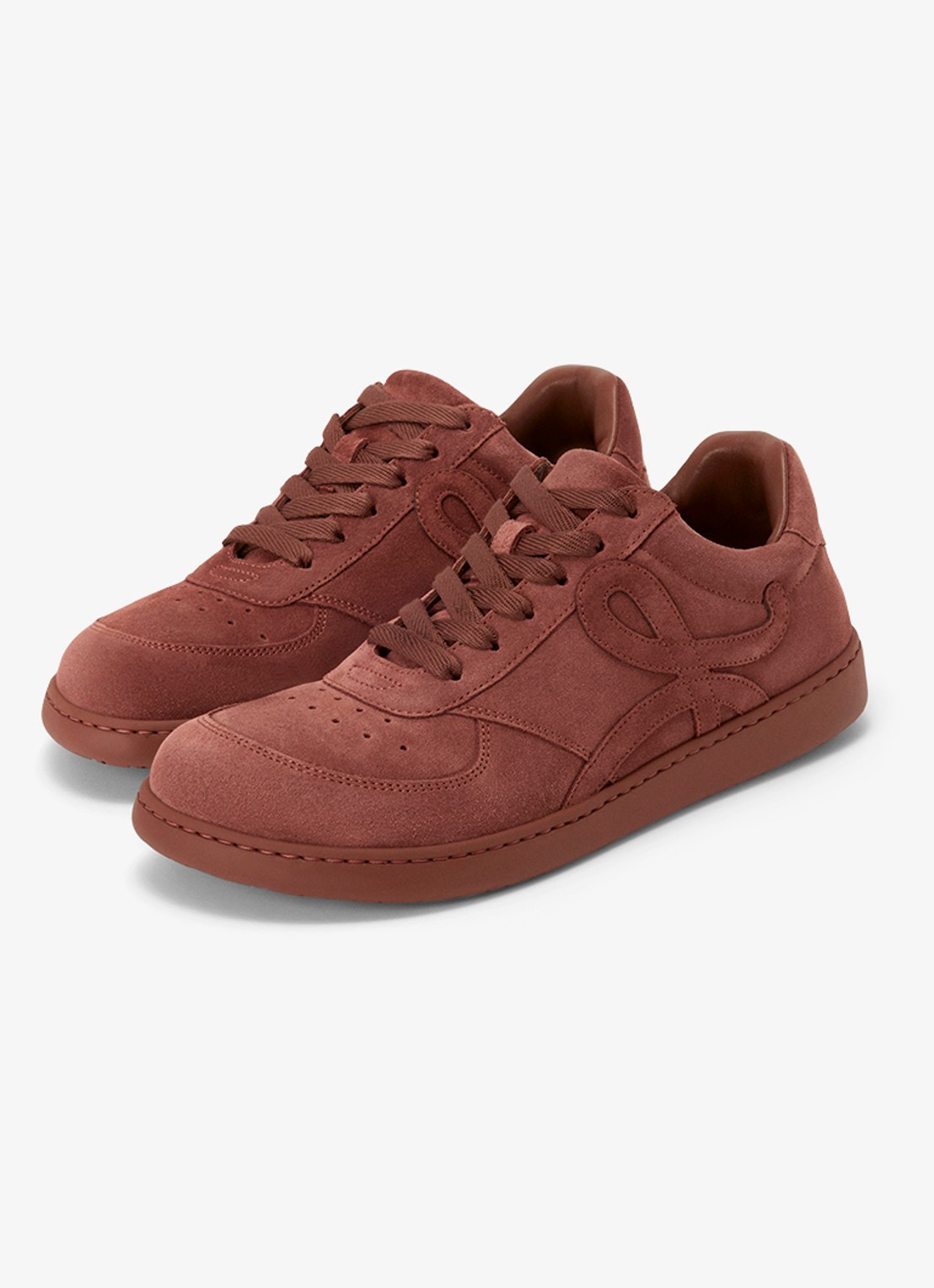 LOEWE Jambo sneaker van kalfssuède - detail 3 roodbruin