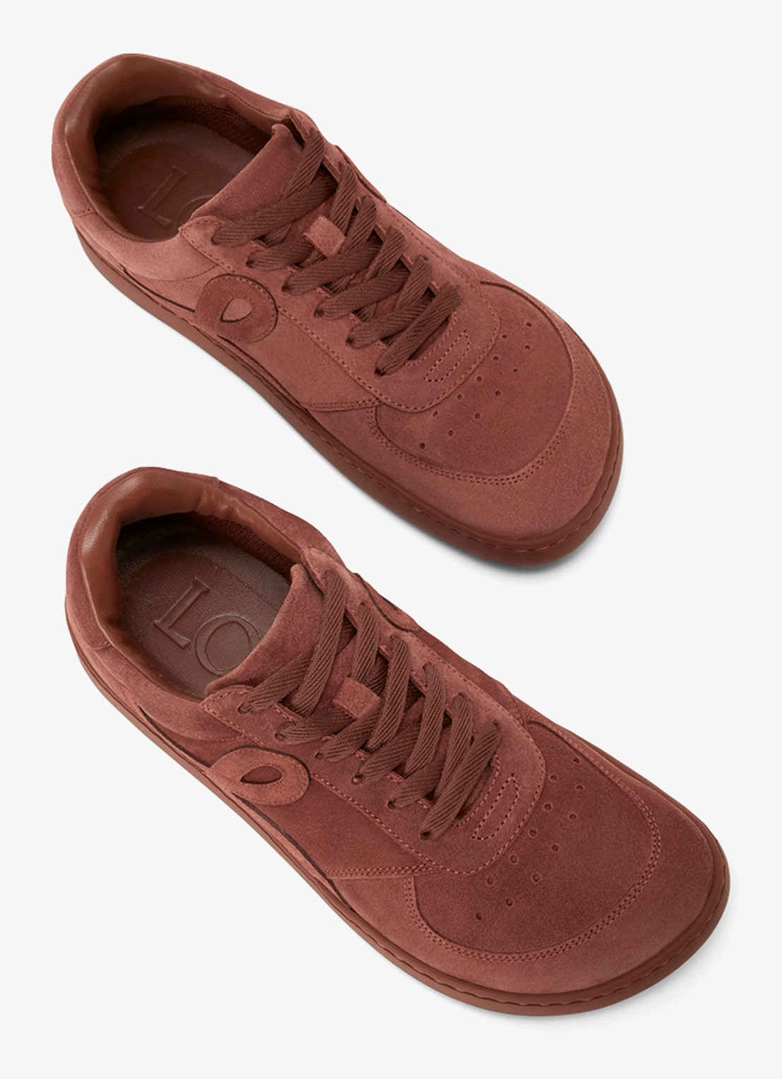 LOEWE Jambo sneaker van kalfssuède - detail 4 roodbruin