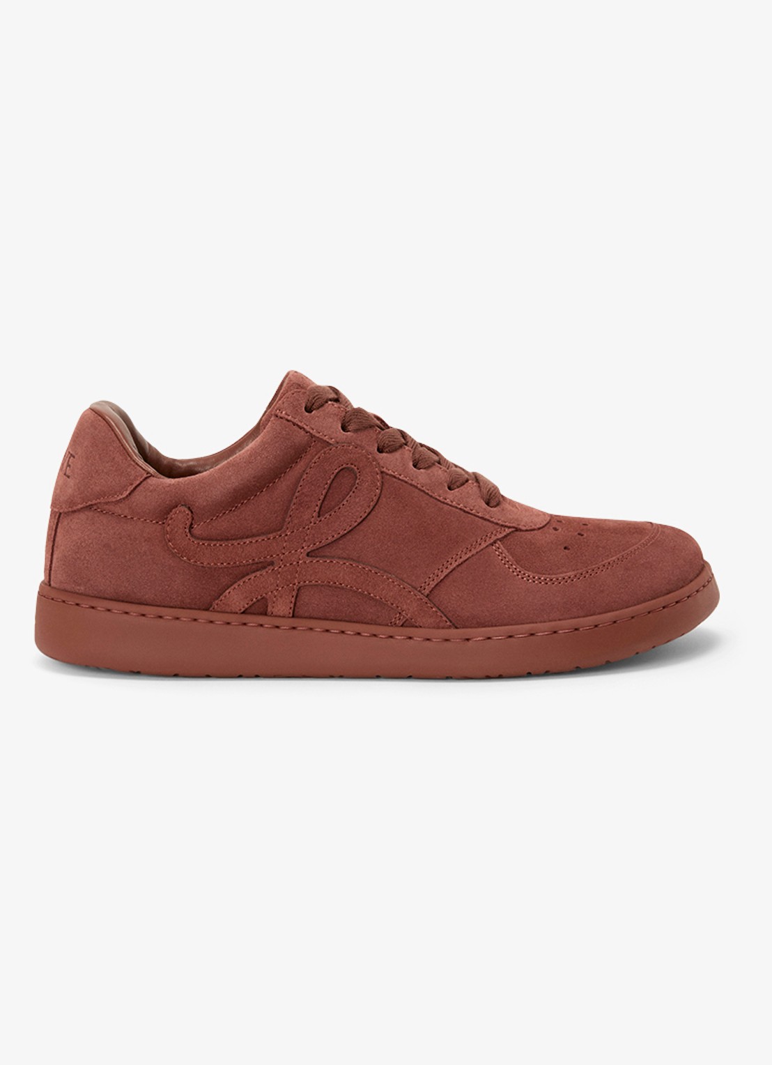 LOEWE Jambo sneaker van kalfssuède - voorkant roodbruin