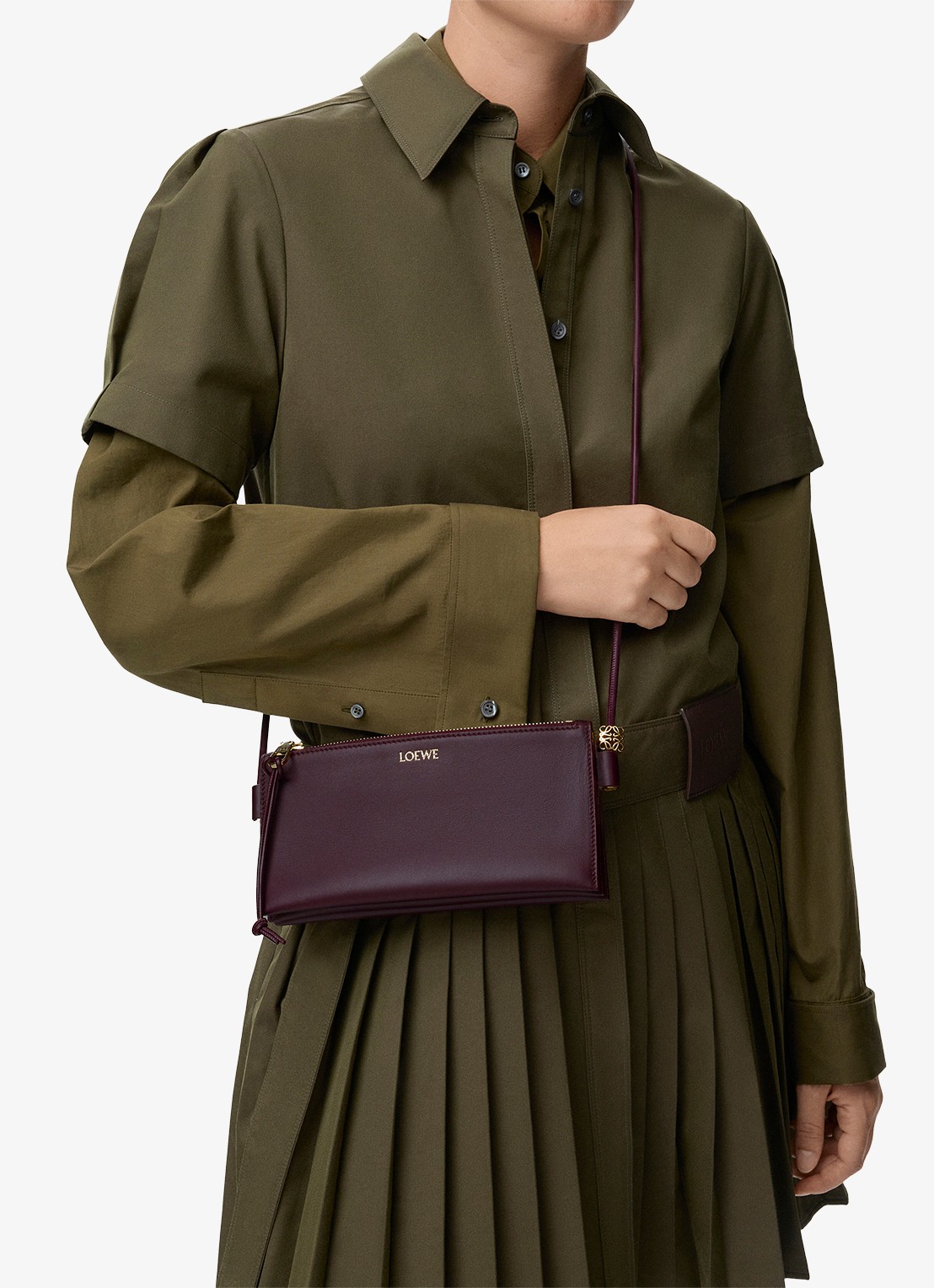 LOEWE Joya crossbodytas van kalfsleer - voorkant 7 bordeauxrood