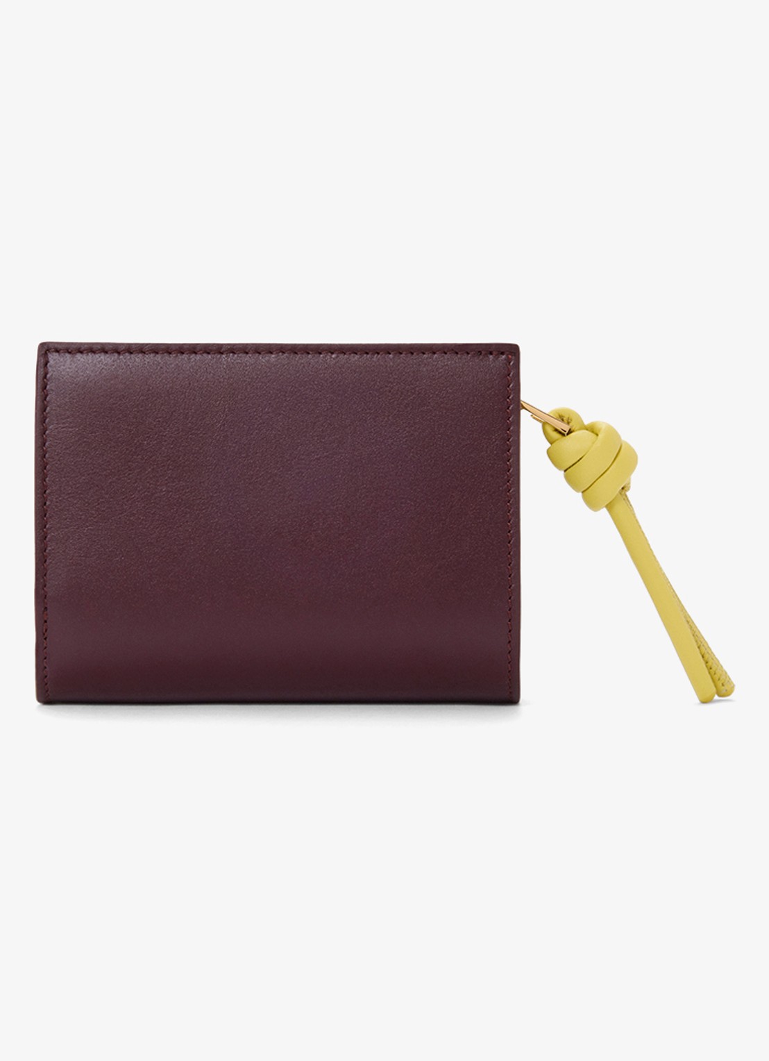LOEWE Knot Compact portemonnee van kalfsleer - achterkant 5 bordeauxrood