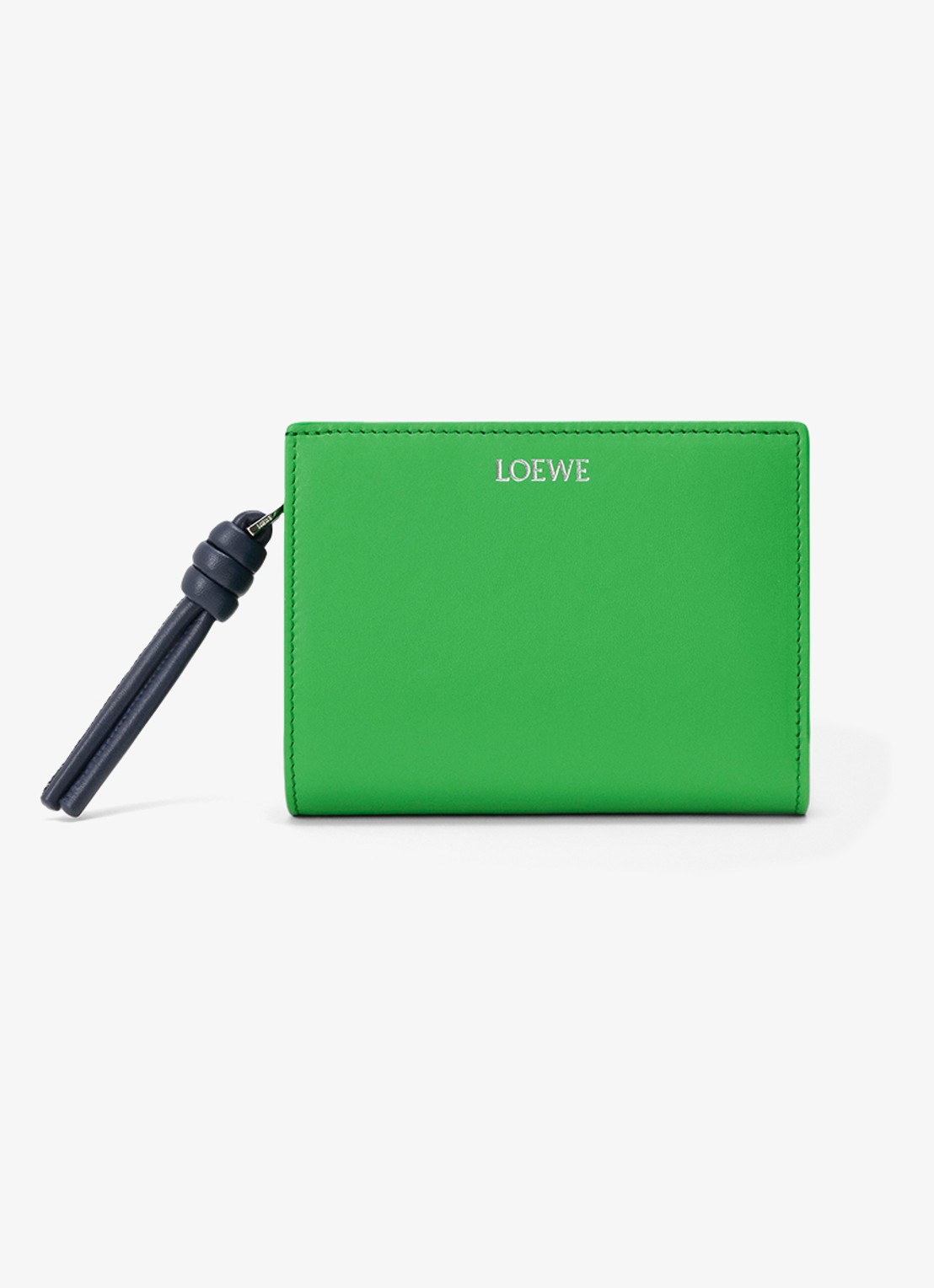 LOEWE Knot Compact portemonnee van kalfsleer - voorkant 2 groen