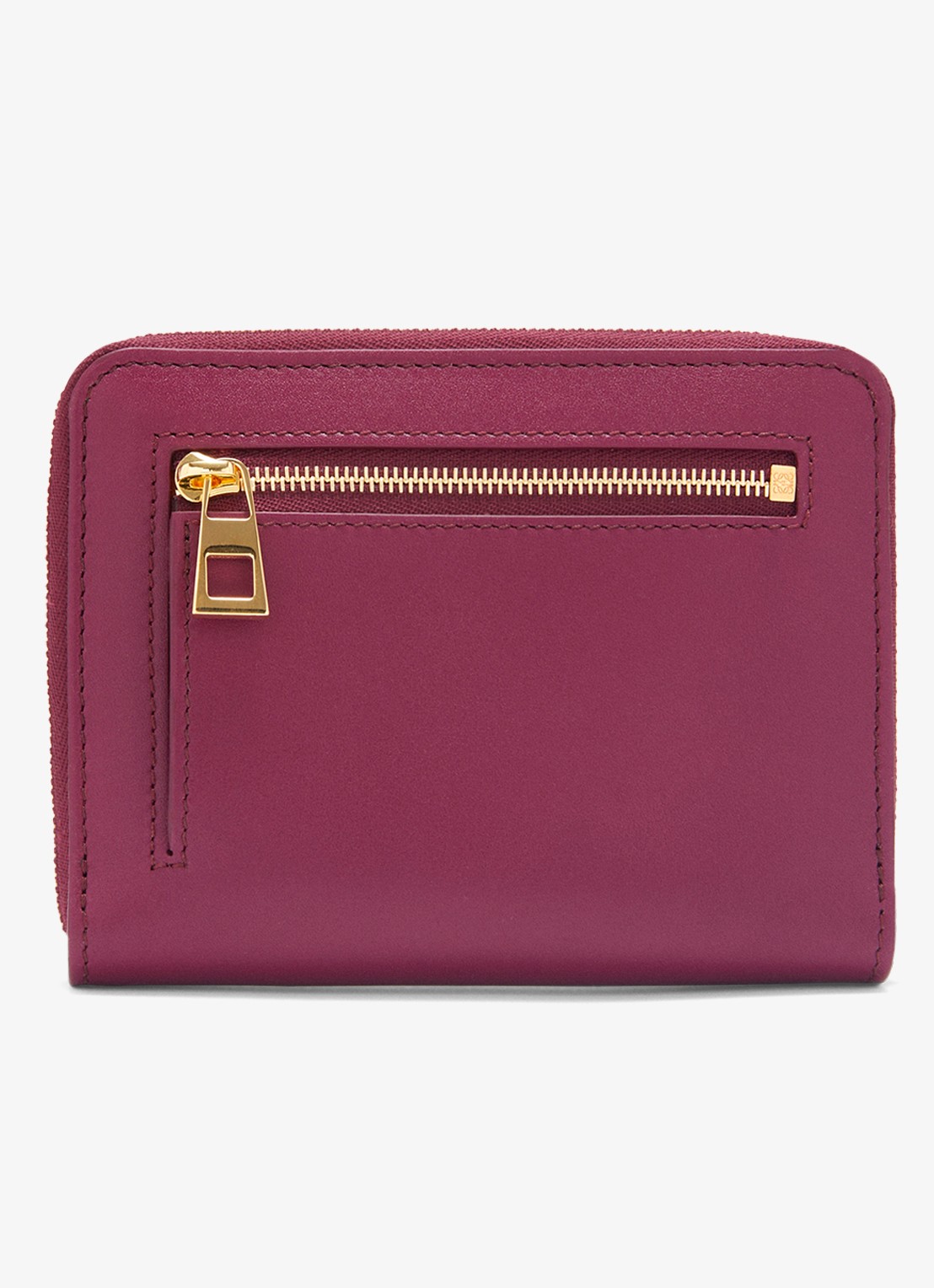 LOEWE Knot portemonnee van kalfsleer - achterkant aubergine