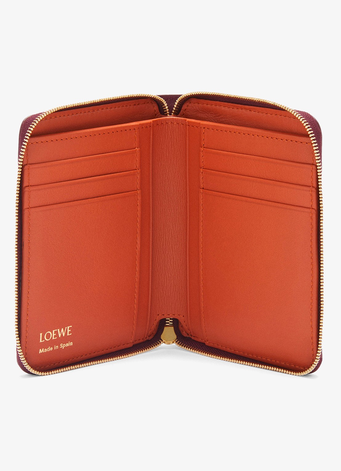 LOEWE Knot portemonnee van kalfsleer - voorkant 5 aubergine