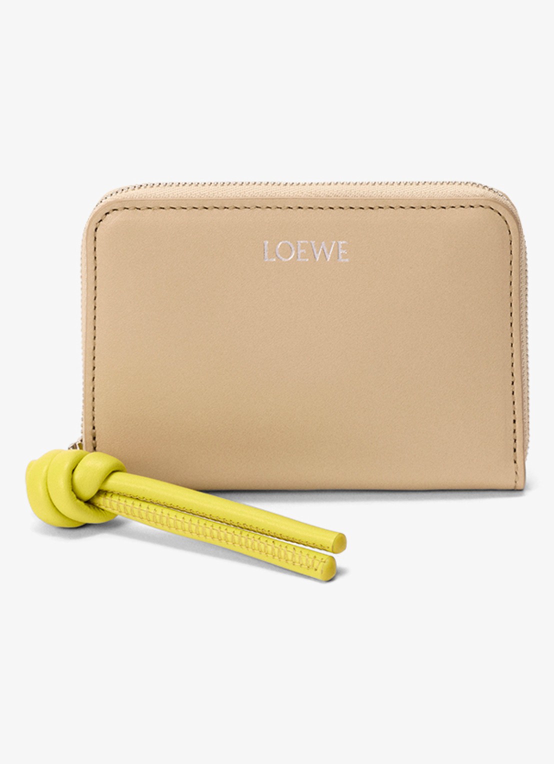 LOEWE Knot portemonnee van kalfsleer - voorkant beige