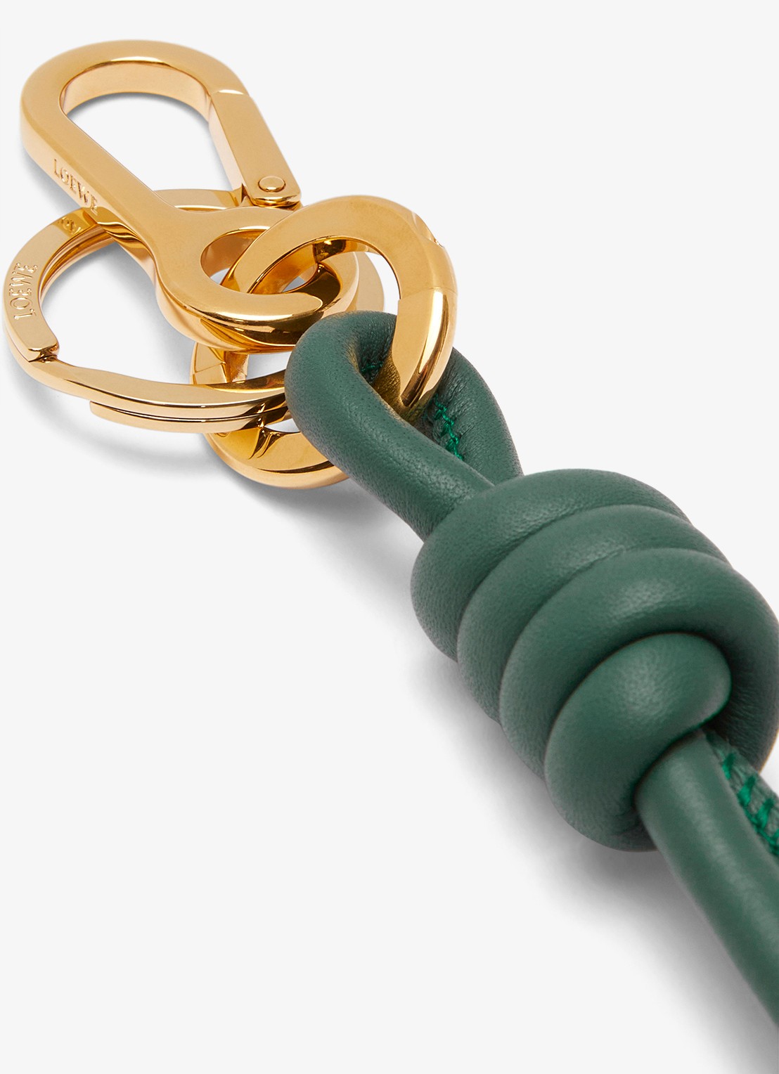 LOEWE Knot sleutelhanger van kalfsleer - detail 3 donkergroen