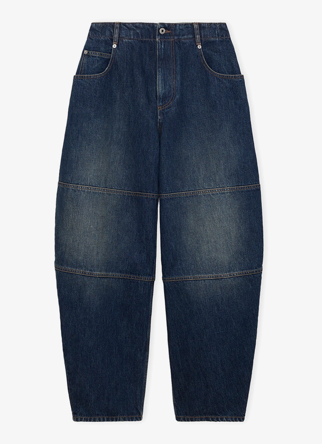 LOEWE Mid waist balloon jeans met donkere wassing - voorkant 4 donkerblauw