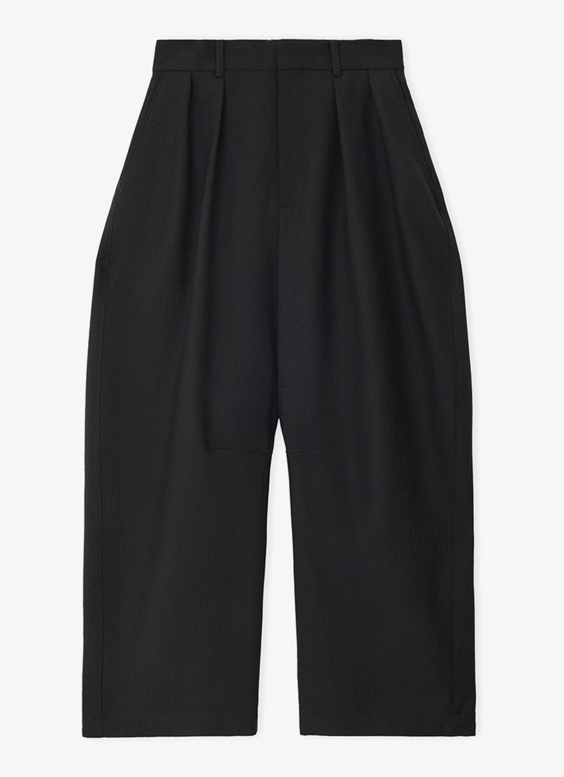 LOEWE Mid waist loose fit pantalon van wol - voorkant zwart