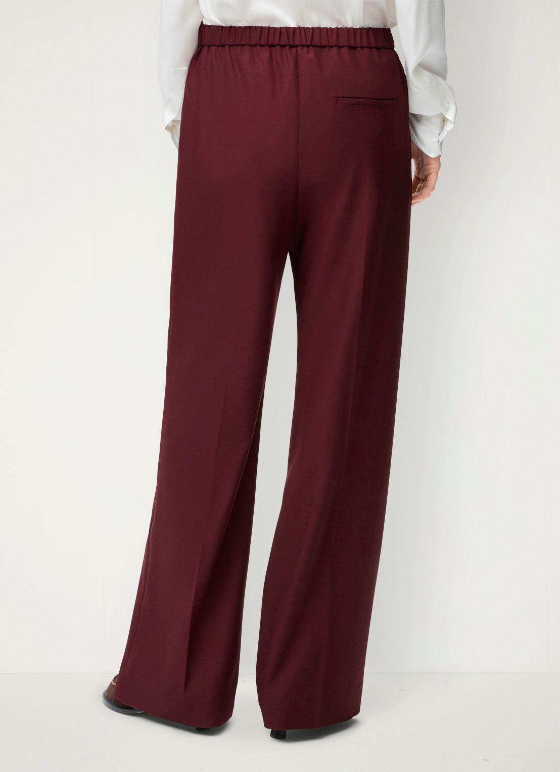 LOEWE Mid waist regular fit pantalon van wol - achterkant 3 bordeauxrood