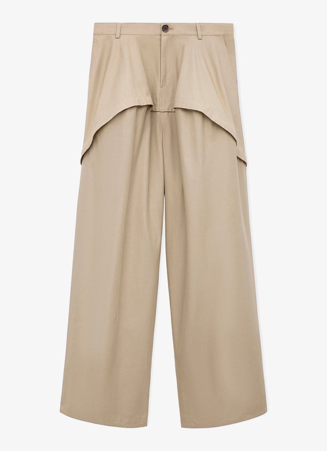 LOEWE Mid waist wide fit pantalon met steekzakken - voorkant 2 beige