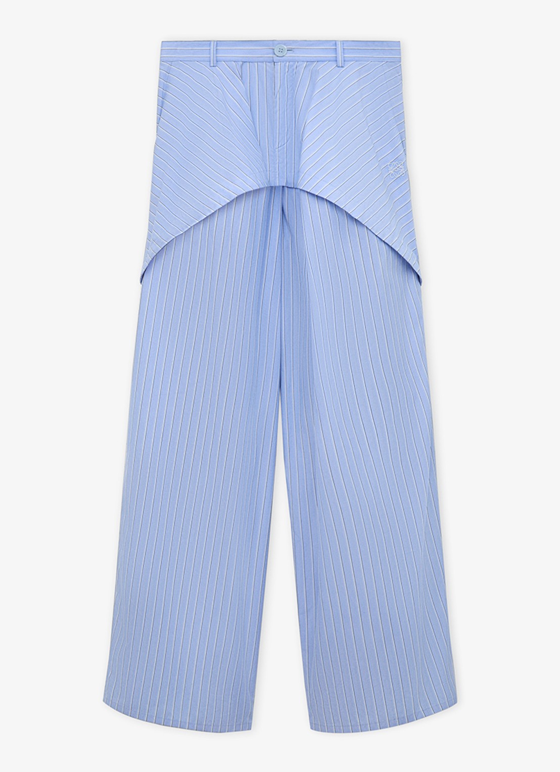 LOEWE Mid waist wide fit pantalon met streepprint - voorkant blauw