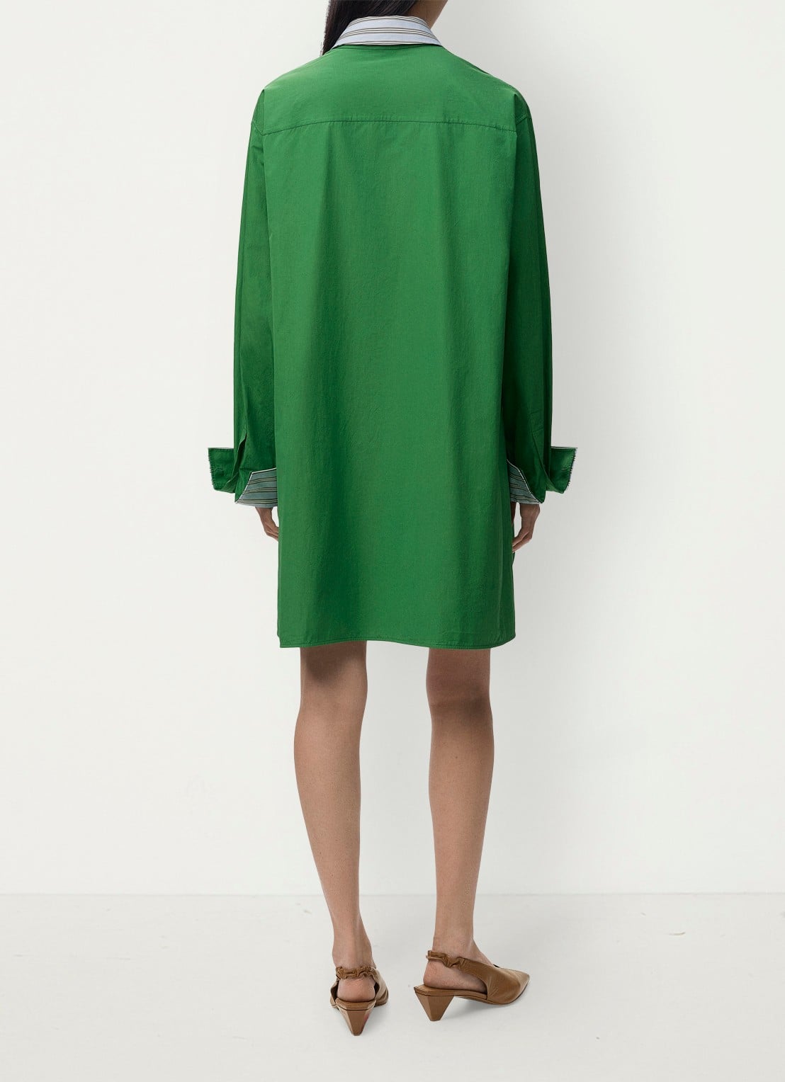 LOEWE Mini blousejurk met streepprint - achterkant 4 groen