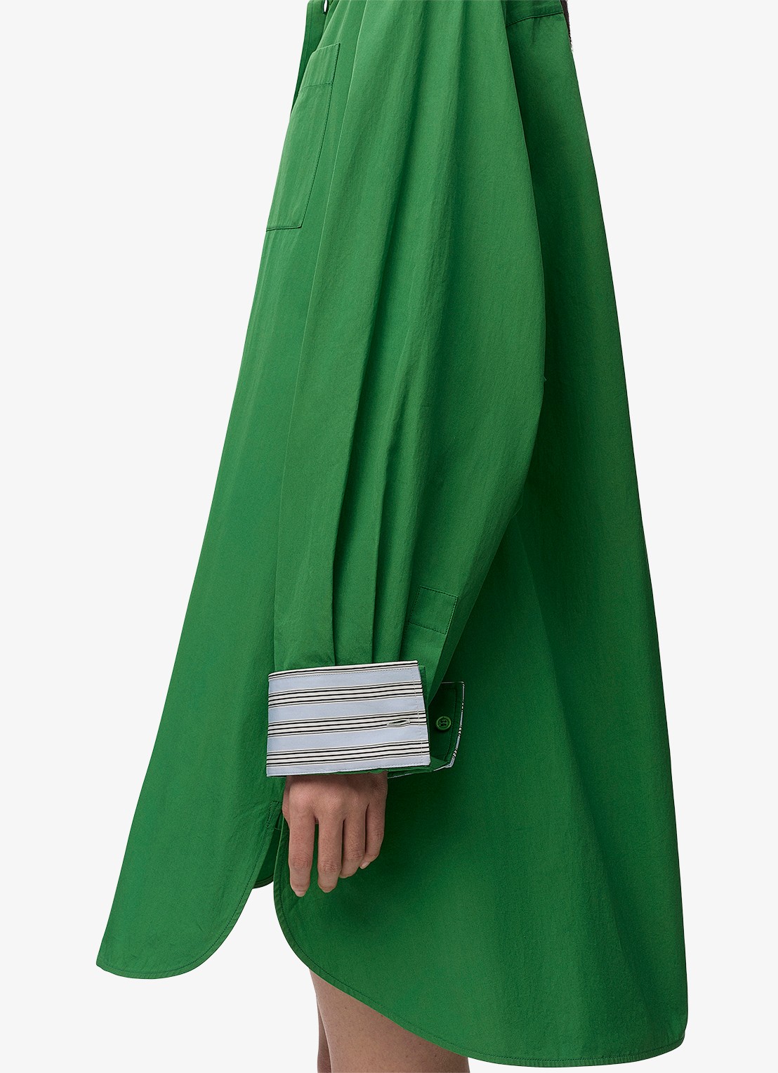 LOEWE Mini blousejurk met streepprint - detail 2 groen