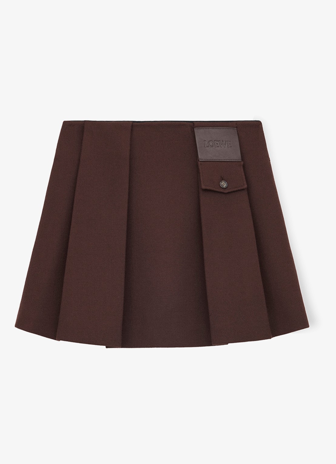 LOEWE Minirok in wolblend - voorkant donkerbruin