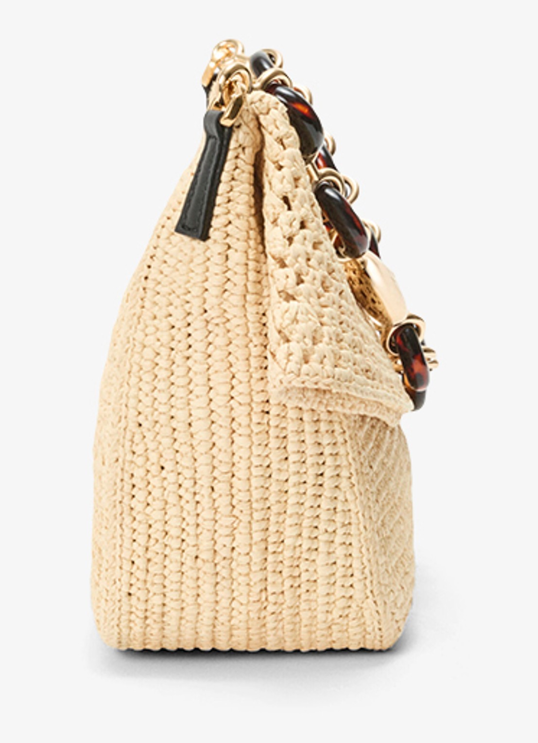 LOEWE Ola Medium schoudertas van raffia - detail 4 beige