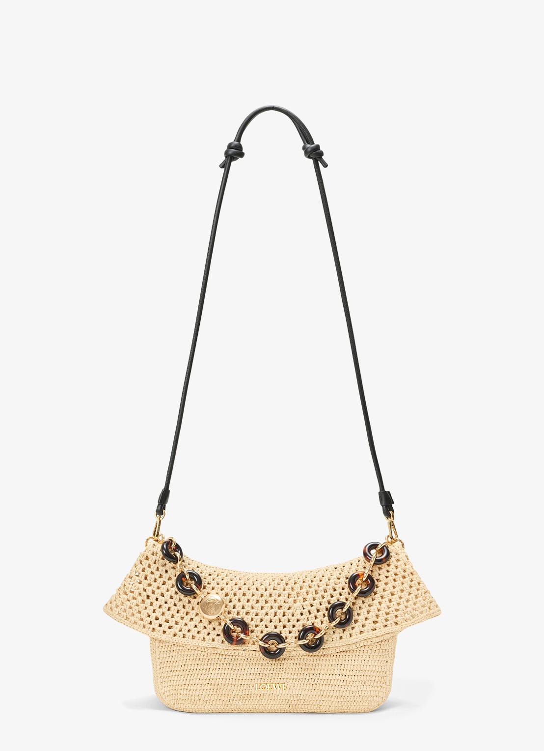 LOEWE Ola Medium schoudertas van raffia - detail 6 beige