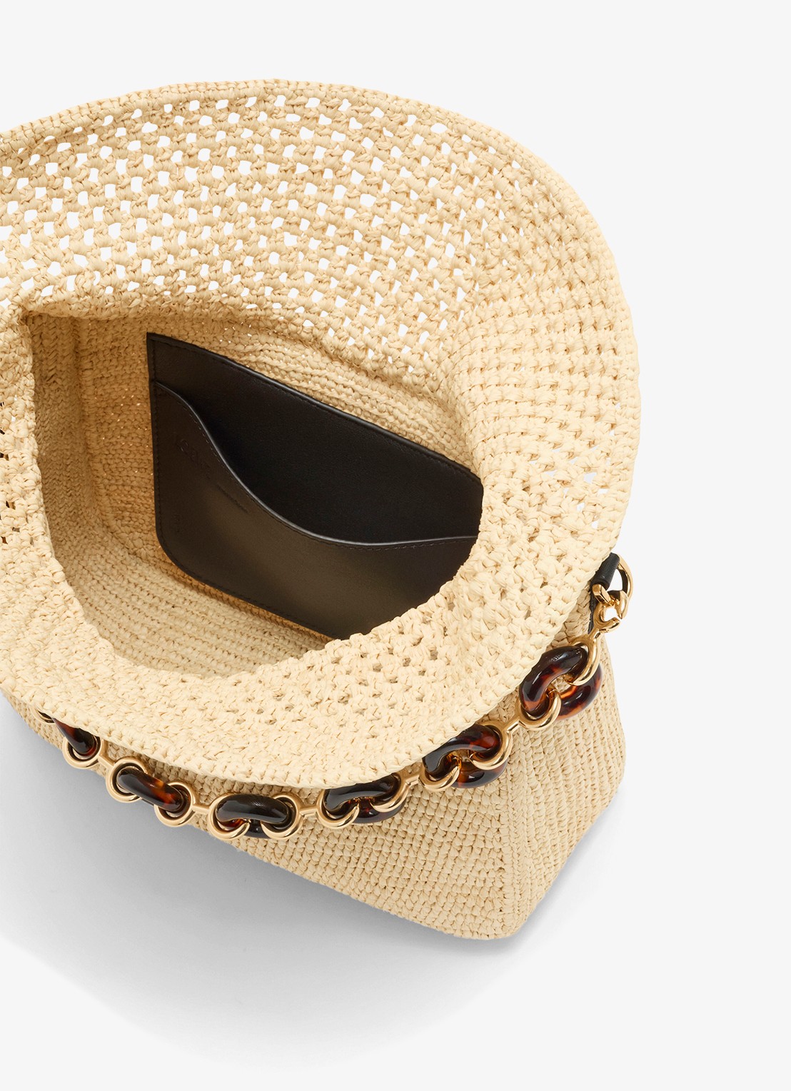 LOEWE Ola Medium schoudertas van raffia - detail 7 beige