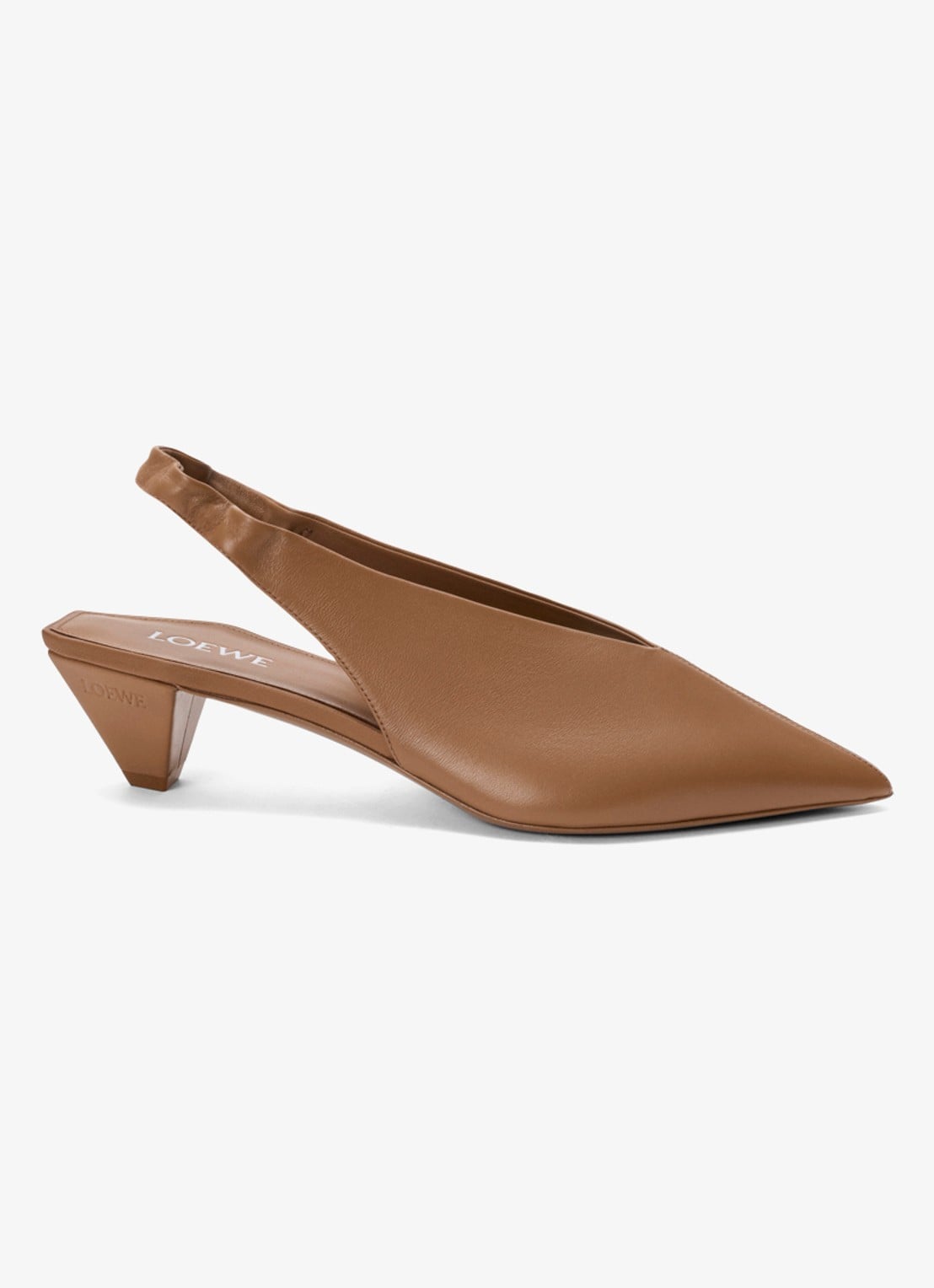 LOEWE Origami Cubic slingback van lamsleer - voorkant 3 bruin