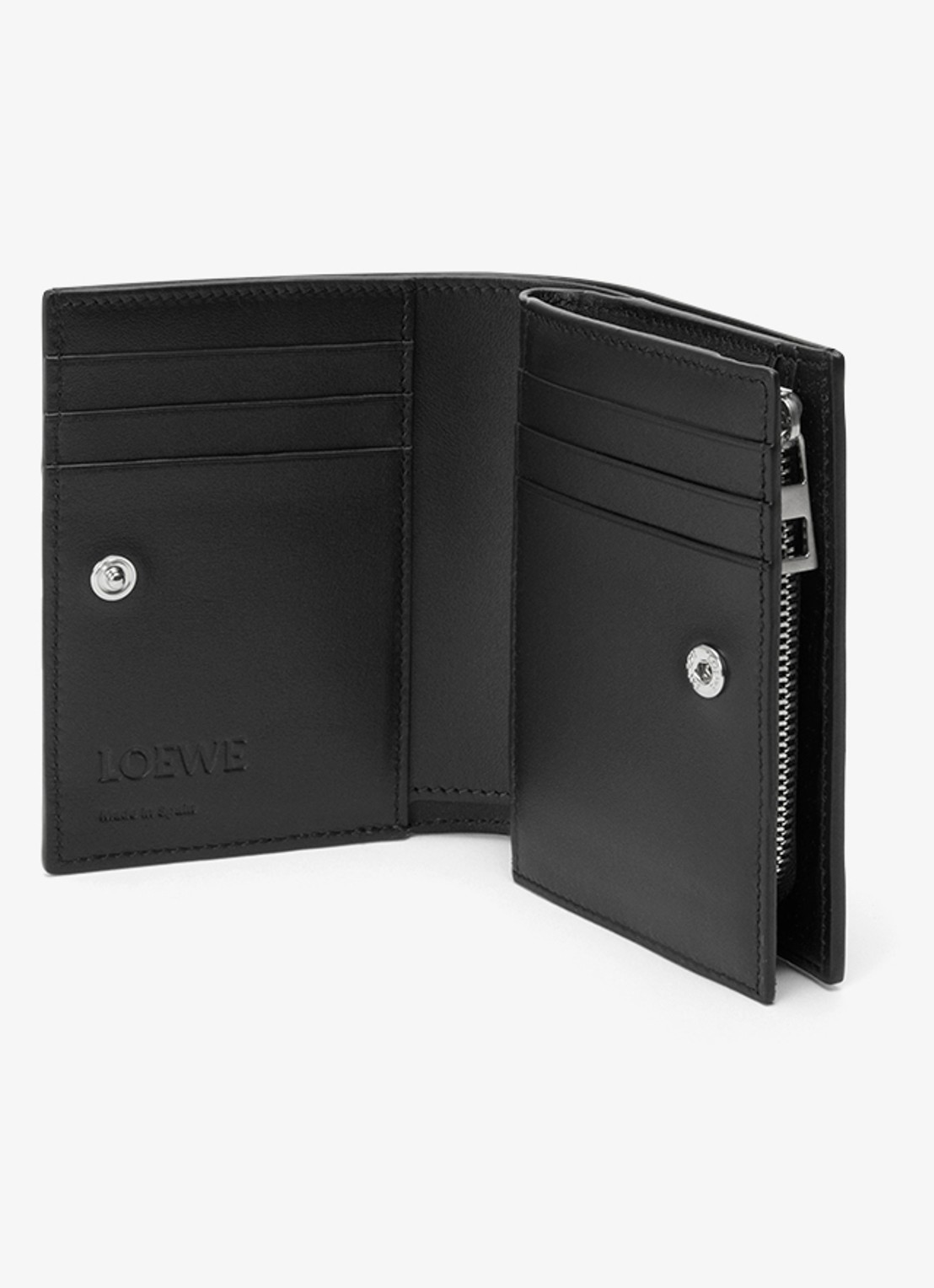 LOEWE Panta portemonnee van kalfsleer - voorkant 4 zwart