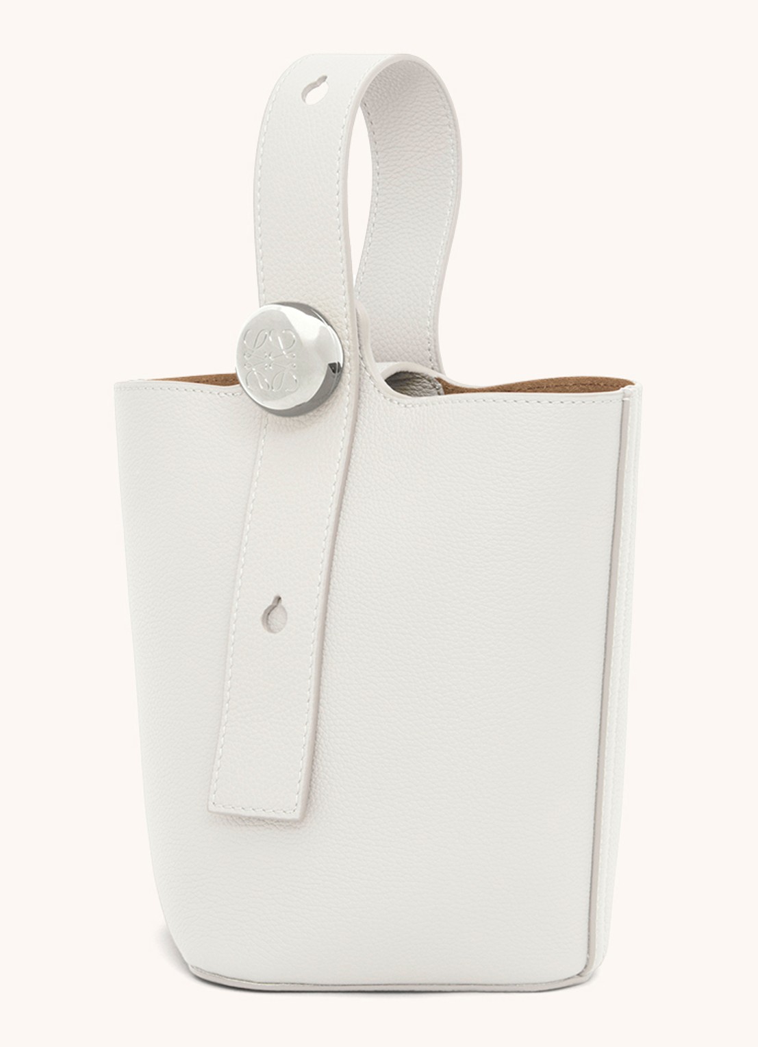 LOEWE Pebble Bucket Mini crossbodytas van kalfsleer - achterkant wit