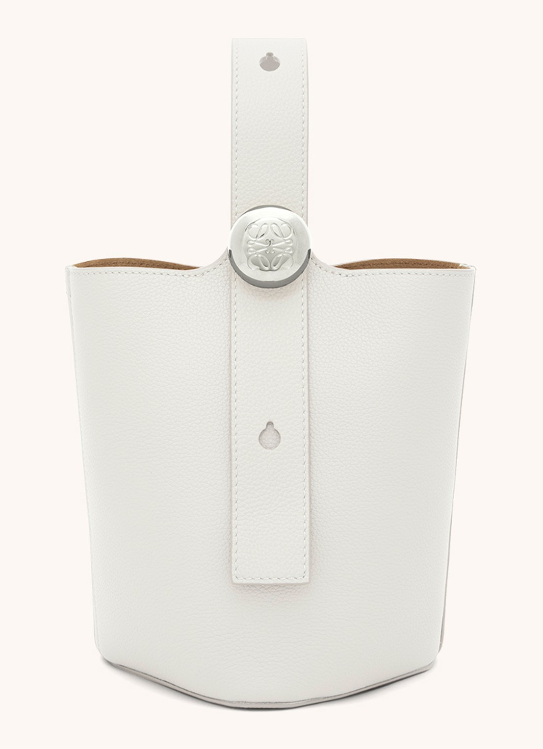 LOEWE Pebble Bucket Mini crossbodytas van kalfsleer - voorkant 2 wit