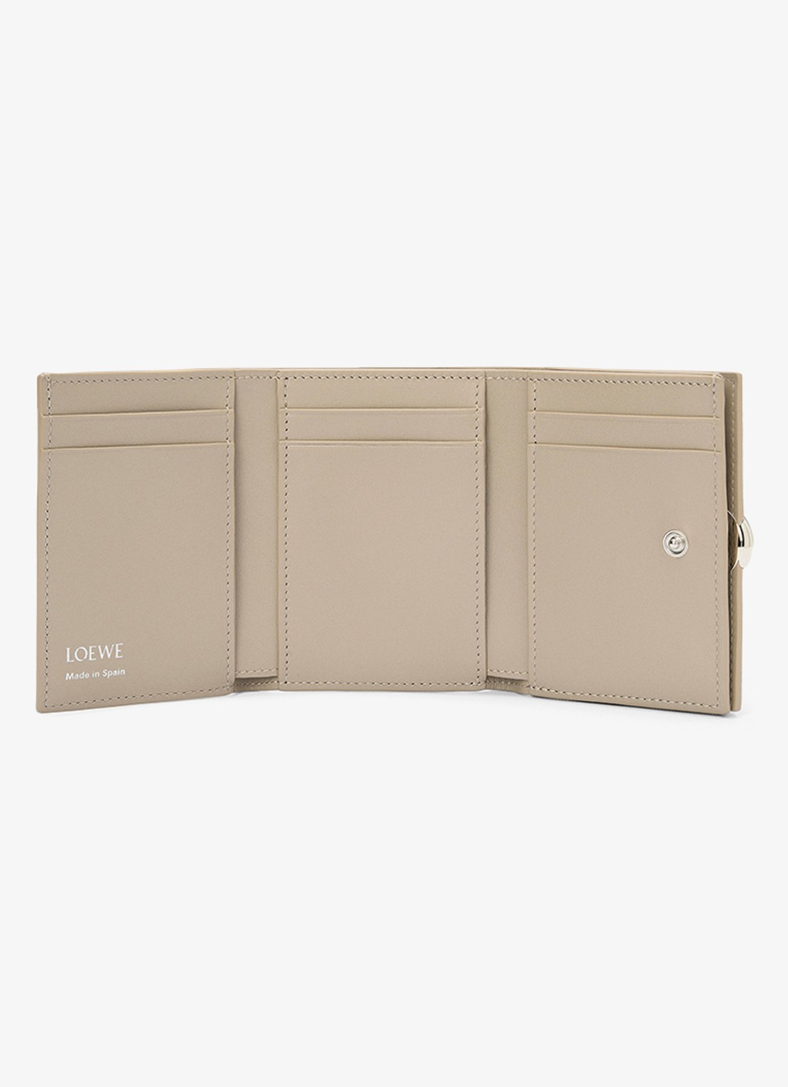 LOEWE Pebble portemonnee van kalfsleer - voorkant 6 zand