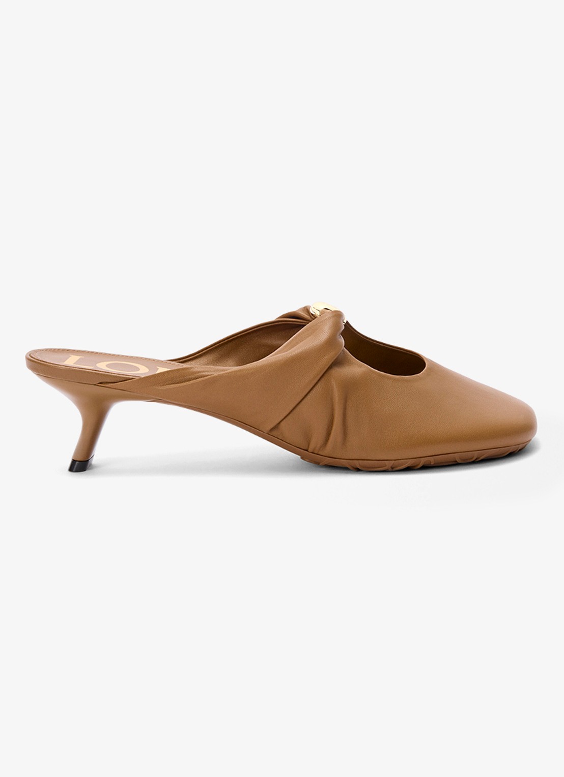 LOEWE Pebble Soft 45 muiltje van lamsleer - voorkant 4 bruin