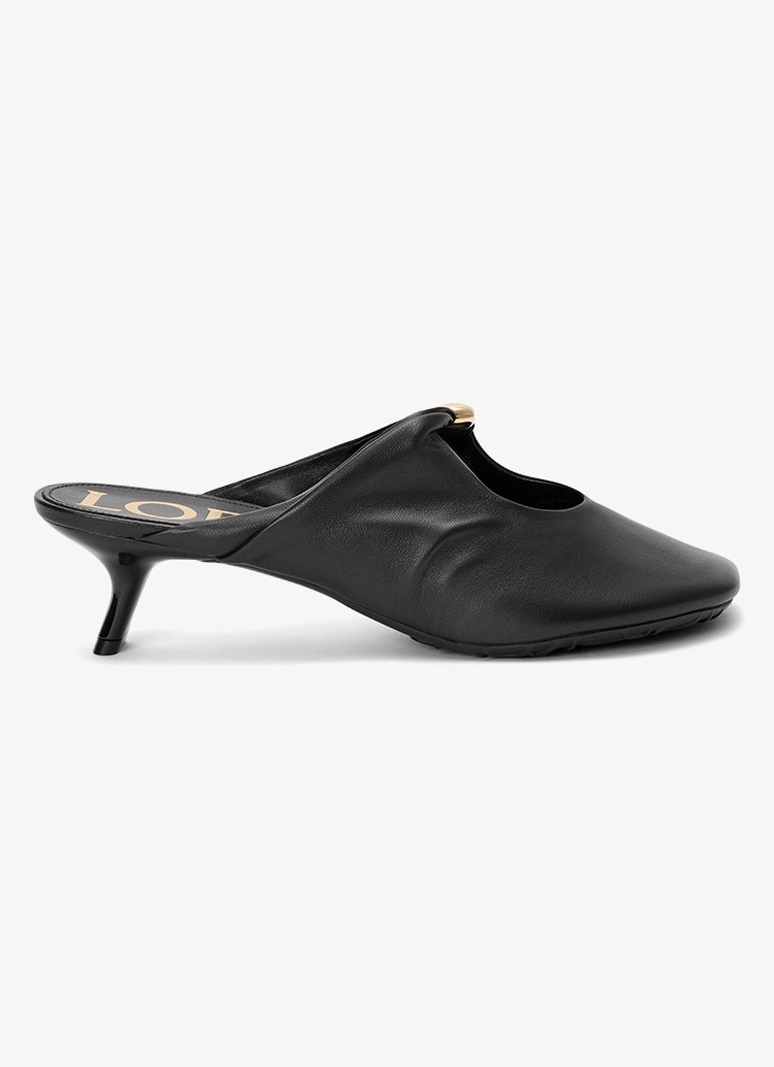 LOEWE Pebble Soft 45 muiltje van lamsleer - voorkant 4 zwart