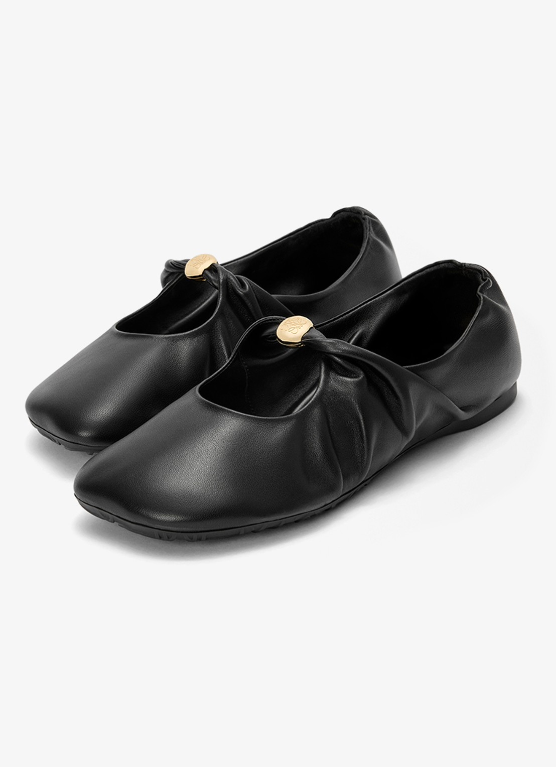 LOEWE Pebble Soft ballerina van lamsleer - detail 3 zwart