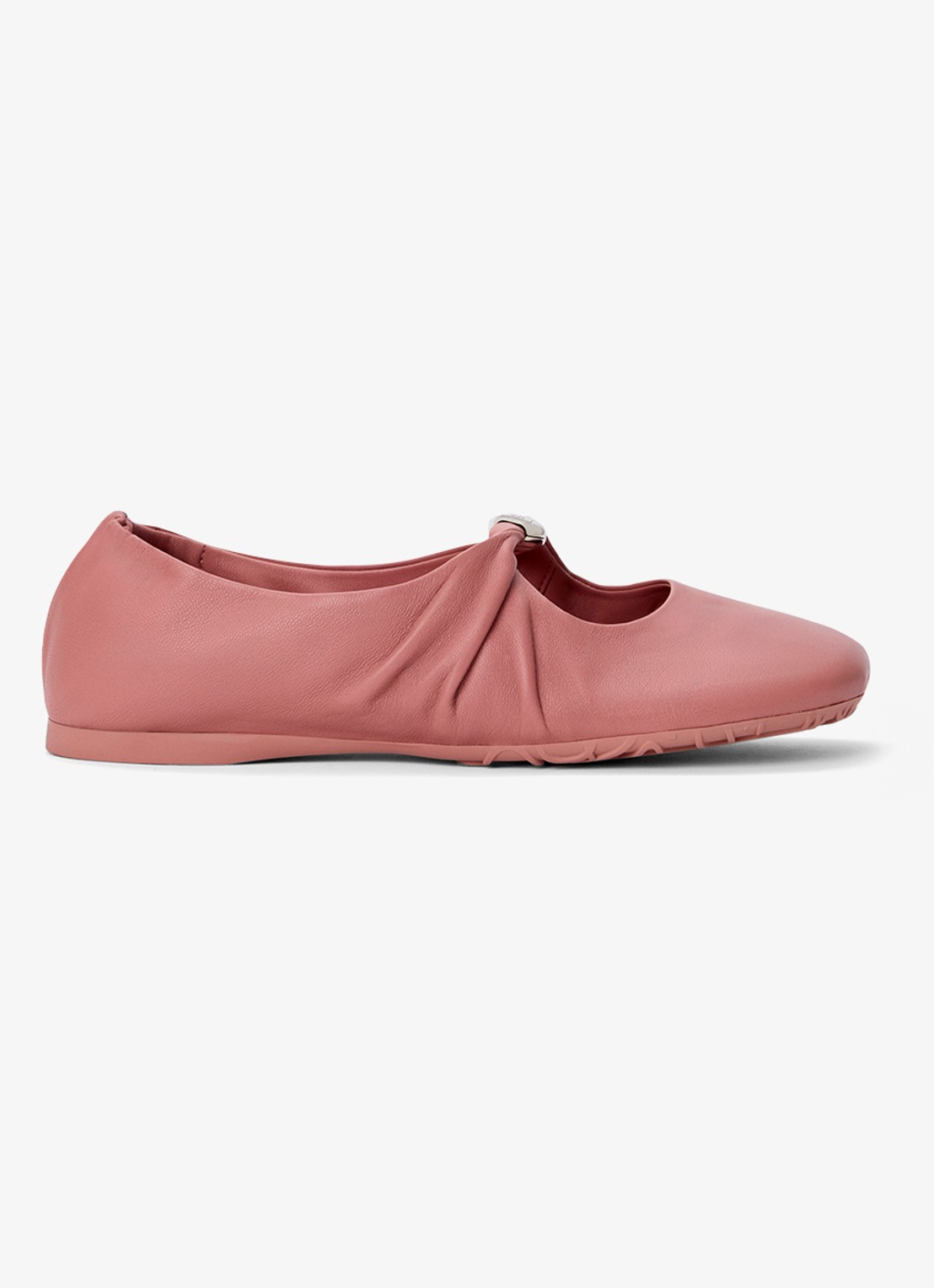 LOEWE Pebble Soft ballerina van lamsleer - voorkant 3 oudroze