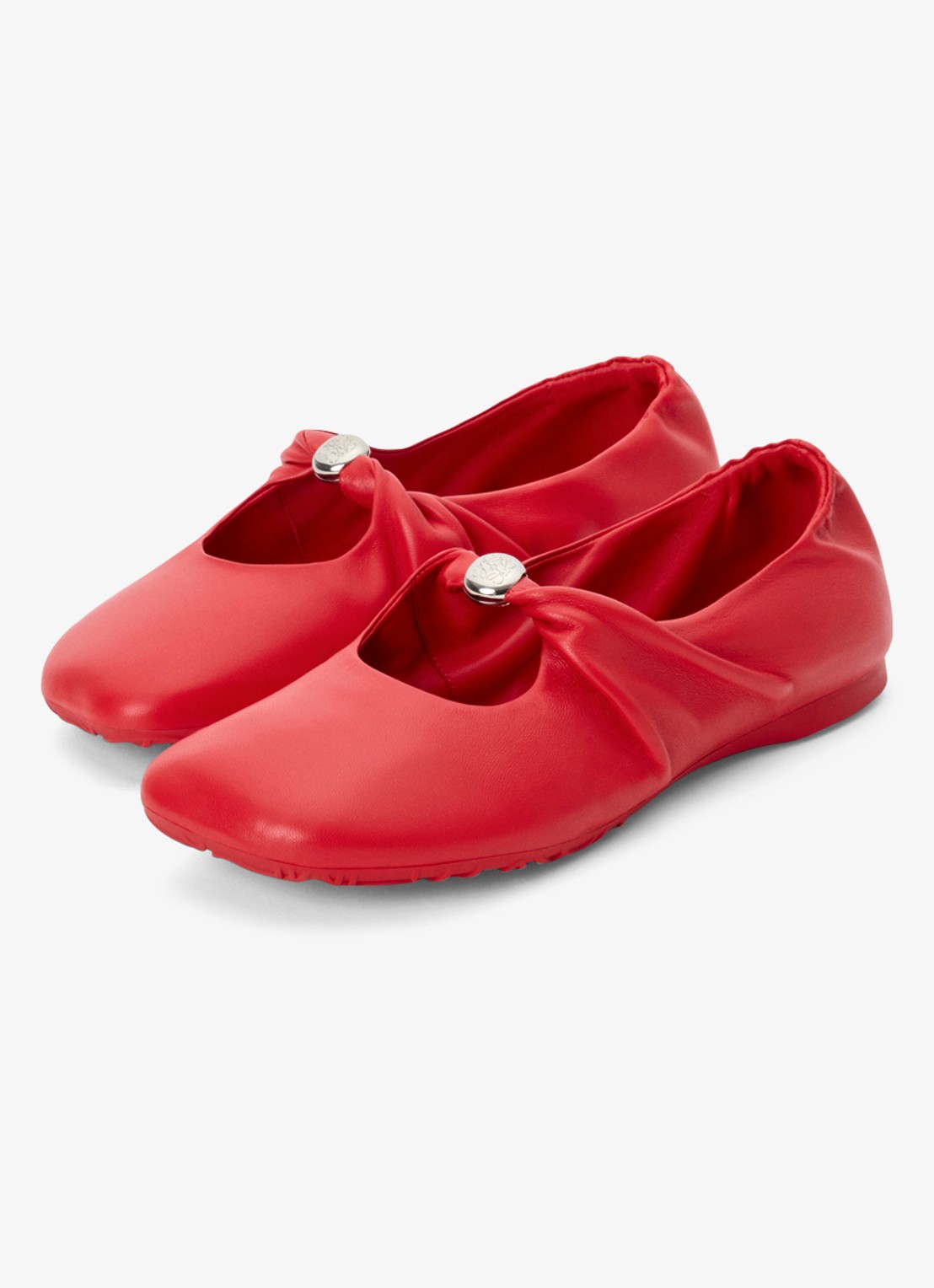 LOEWE Pebble Soft ballerina van lamsleer - detail 3 rood