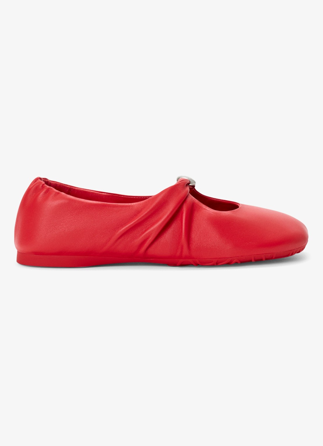 LOEWE Pebble Soft ballerina van lamsleer - voorkant rood