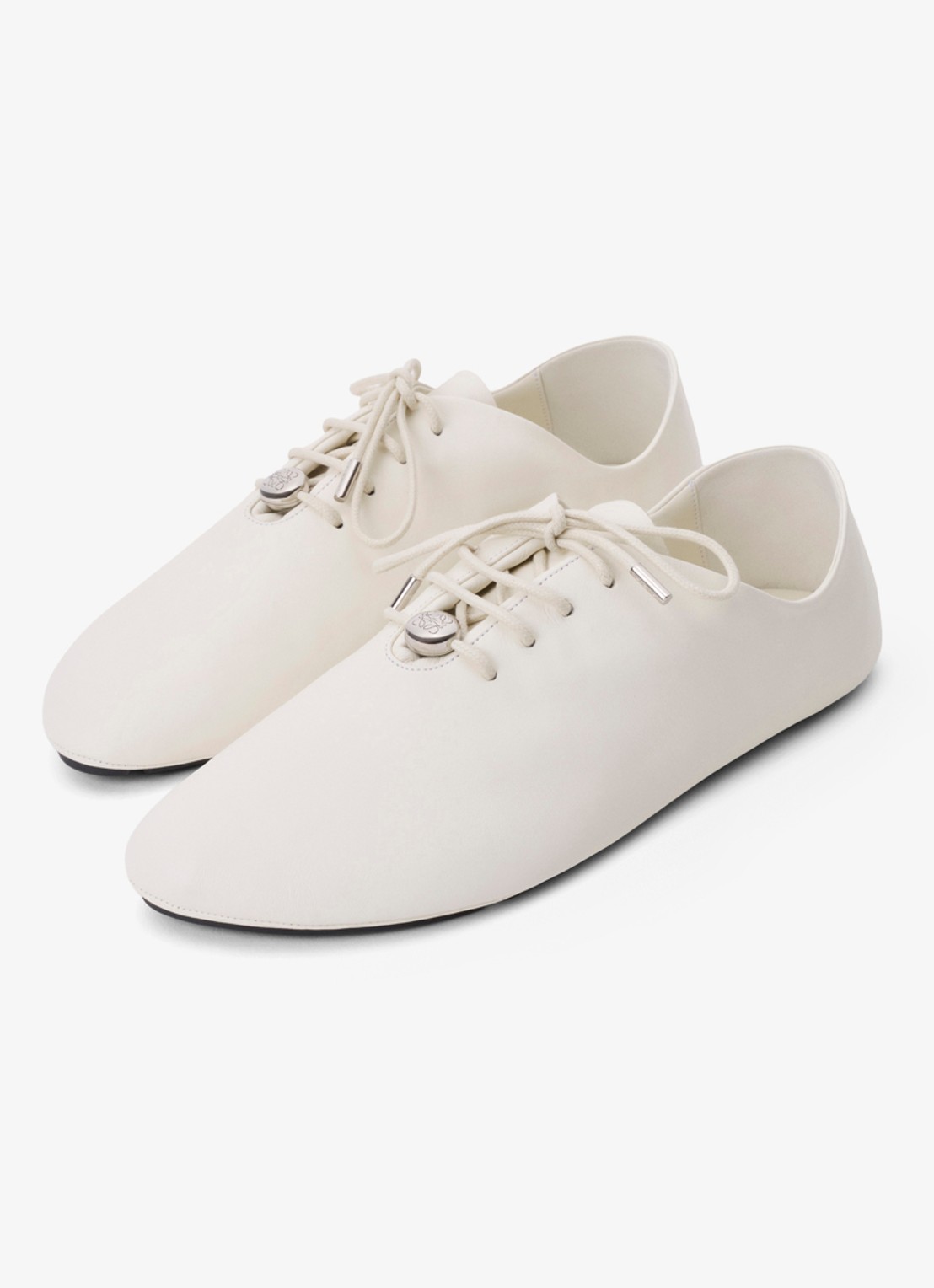 LOEWE Pebble Soft Lace-Up sneaker van kalfsleer - detail 3 wit
