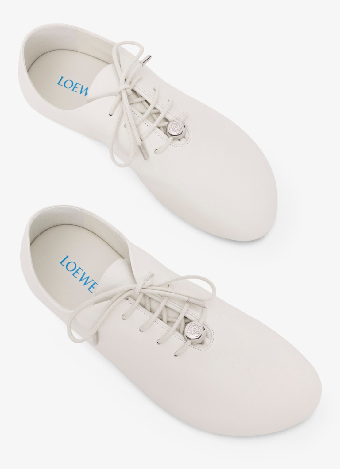 LOEWE Pebble Soft Lace-Up sneaker van kalfsleer - detail 4 wit